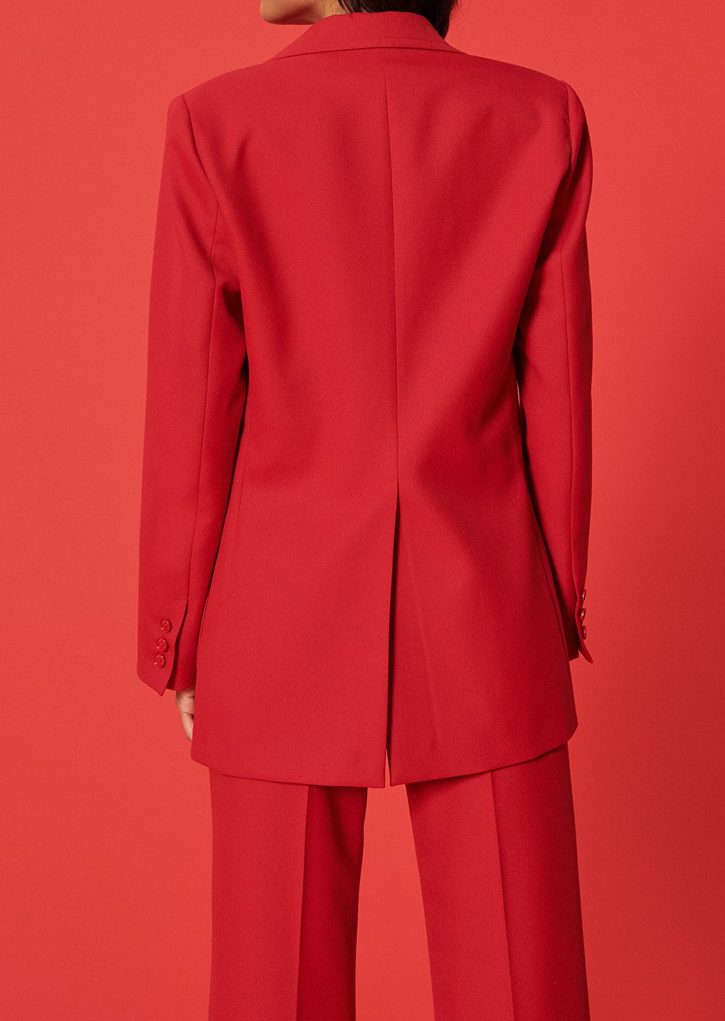 Veste Vienne bordeaux en toile tailleur Tara Jarmon seconde main photo 1