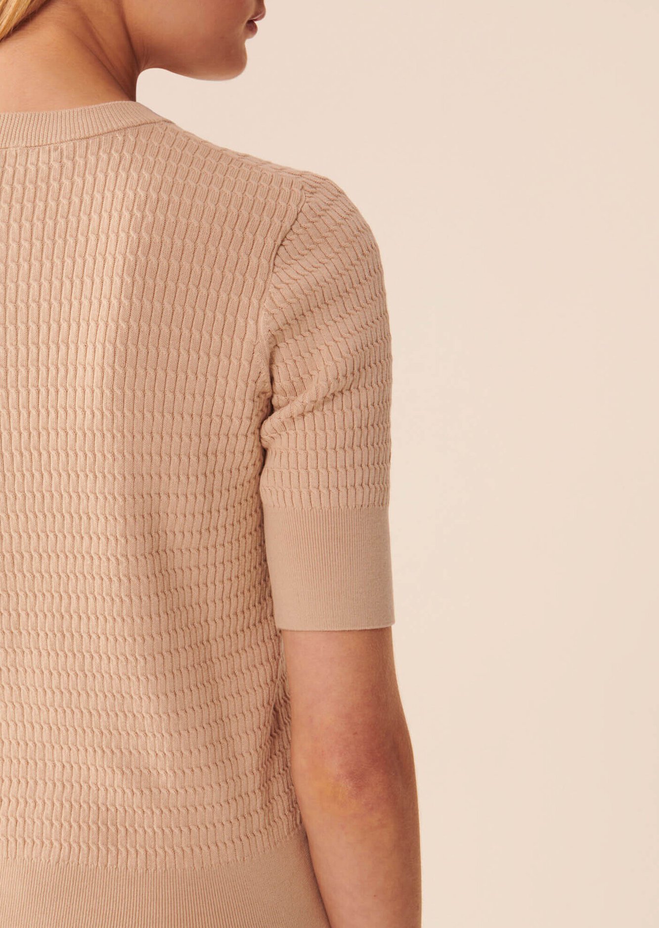 Gilet Gabrielle beige en coton extrafin Tara Jarmon seconde main photo 5