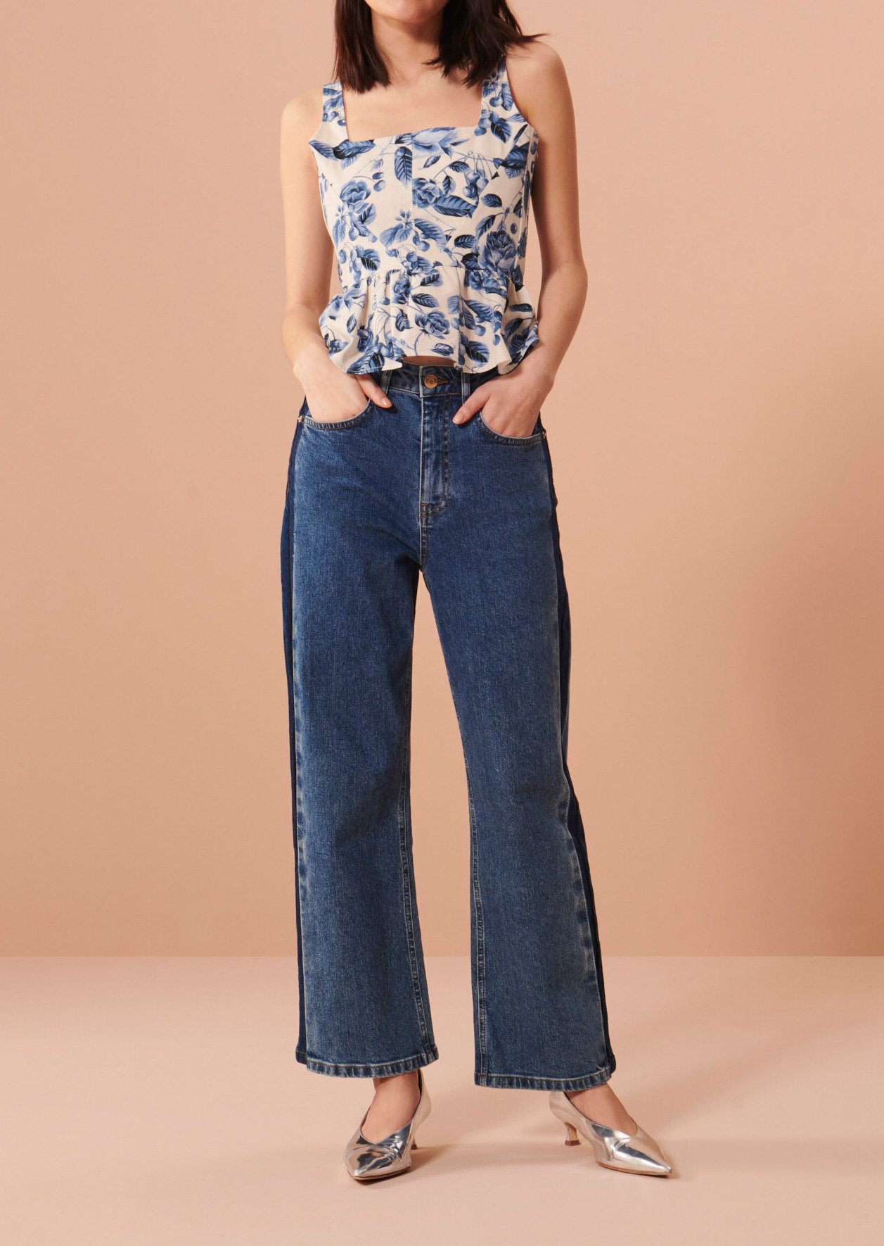 Jean Jayden brut en denim Tara Jarmon seconde main photo 4