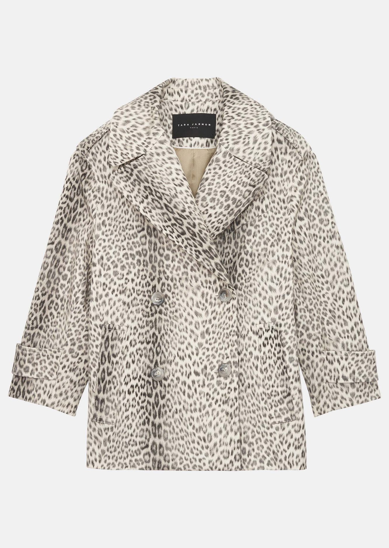 Manteau Maxence écru imprimé léopard en coton Tara Jarmon seconde main photo 1