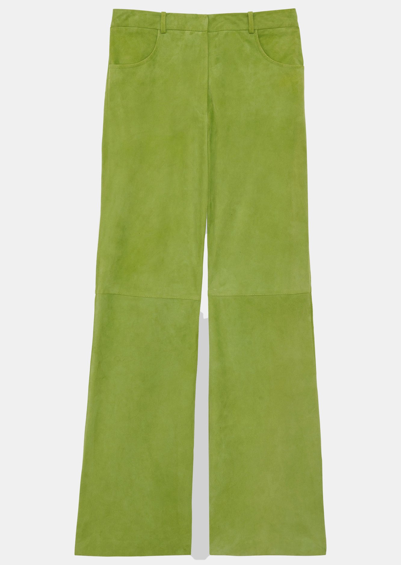 Pantalon Prosperi vert kaki en cuir suédine Tara Jarmon seconde main photo 1
