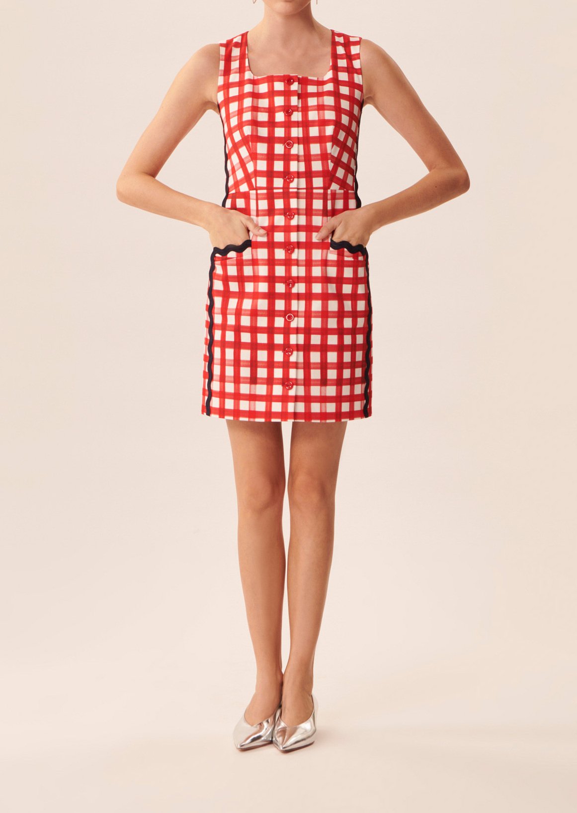 Robe Raff rouge en vichy Tara Jarmon seconde main photo 6