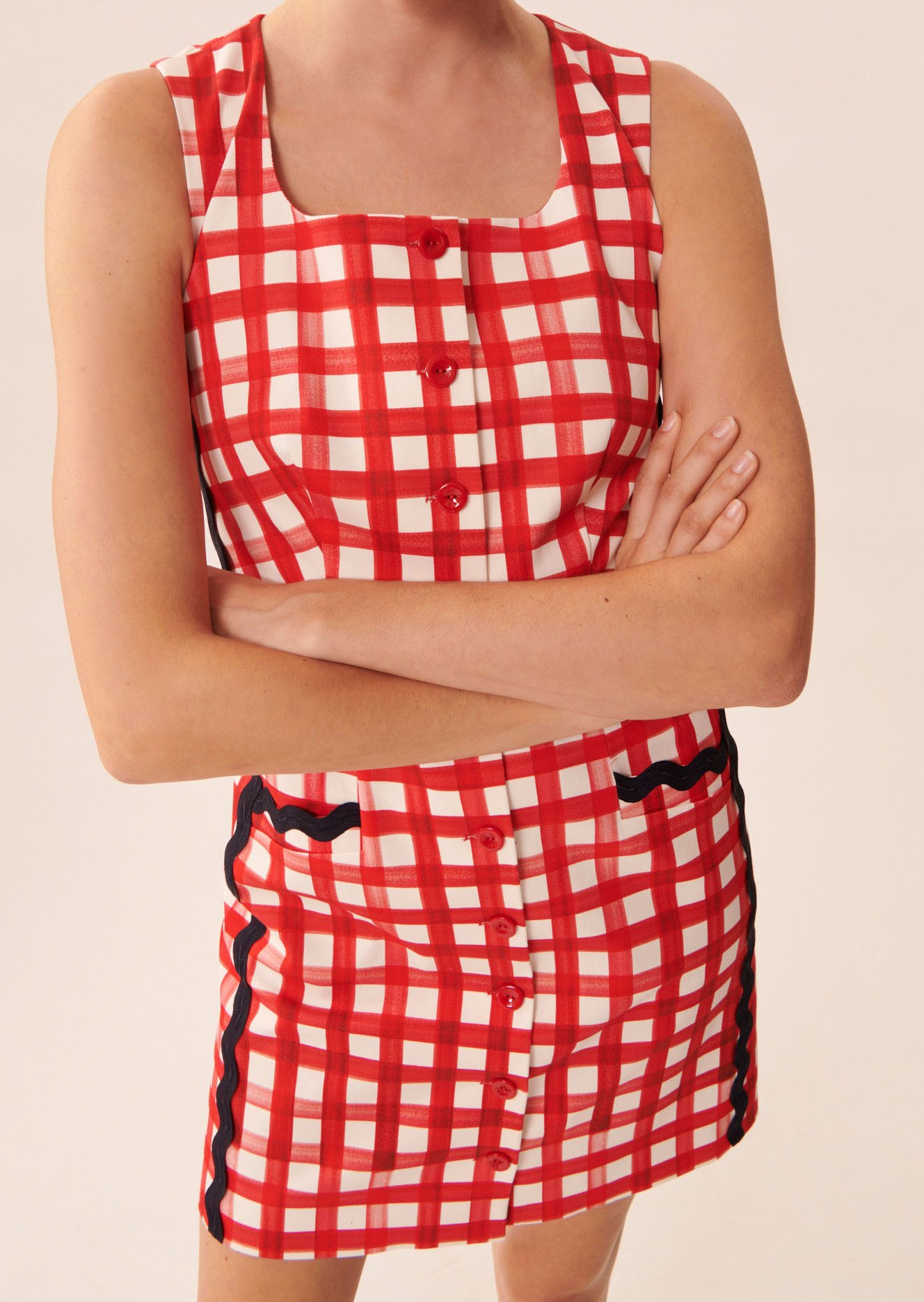 Robe Raff rouge en vichy Tara Jarmon seconde main photo 9