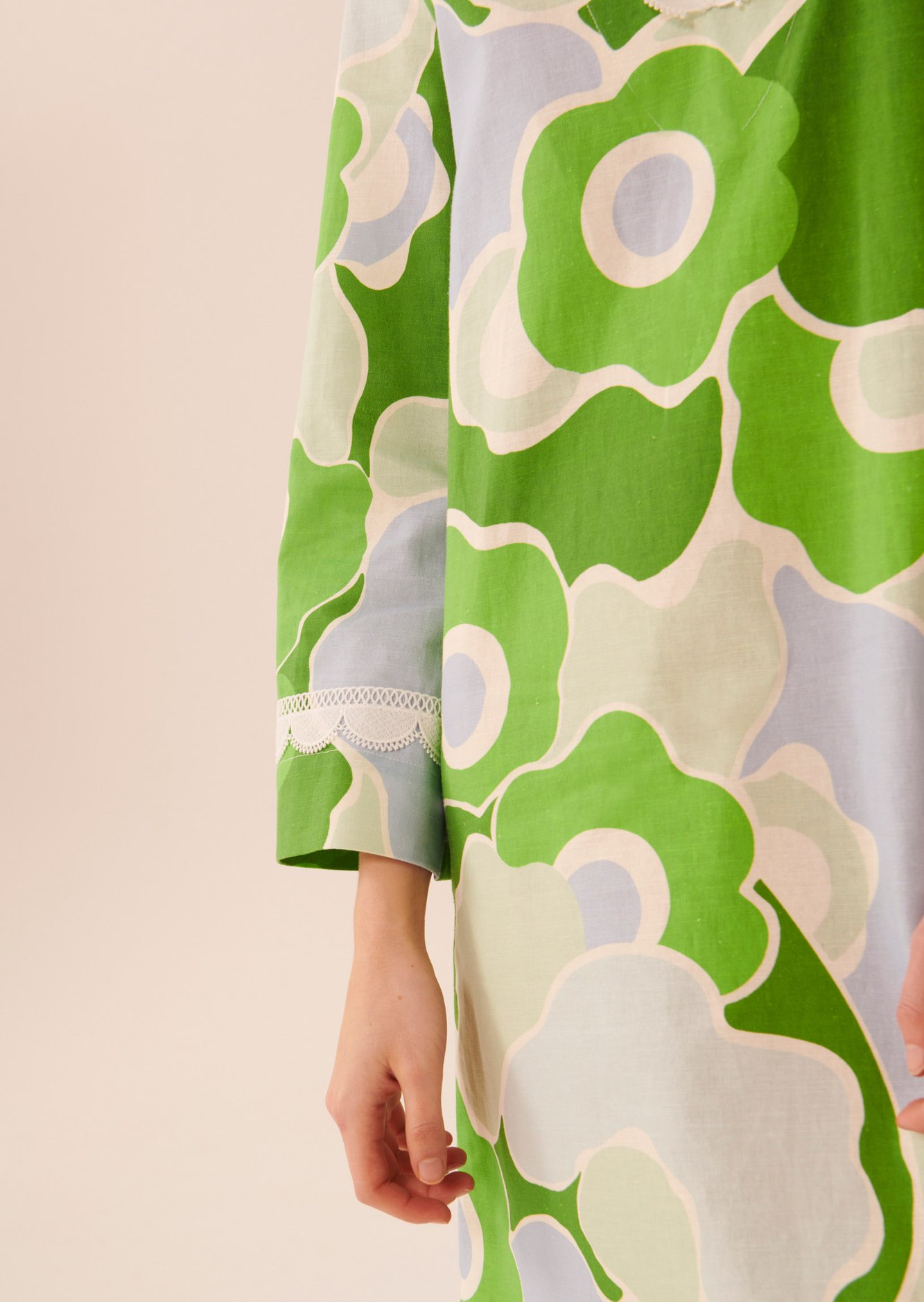 Robe Riad verte imprimé à fleurs en coton Tara Jarmon seconde main photo 6