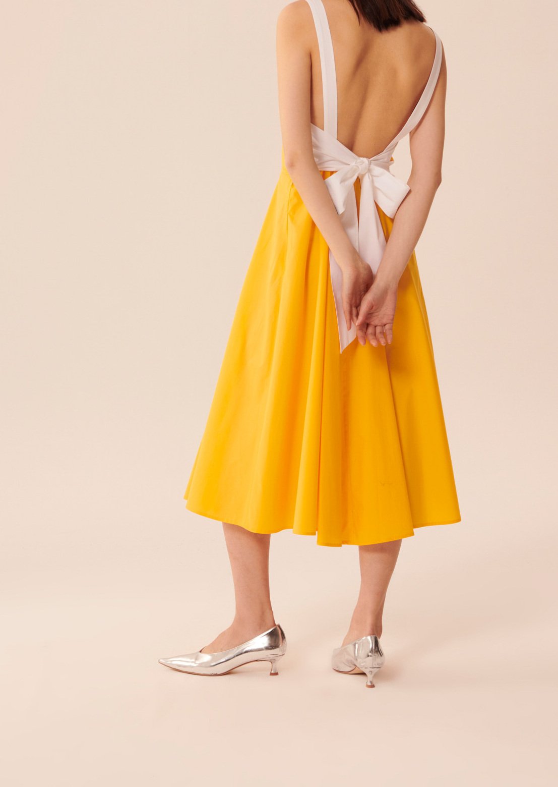 Robe Ryvala jaune en popeline Tara Jarmon seconde main photo 5