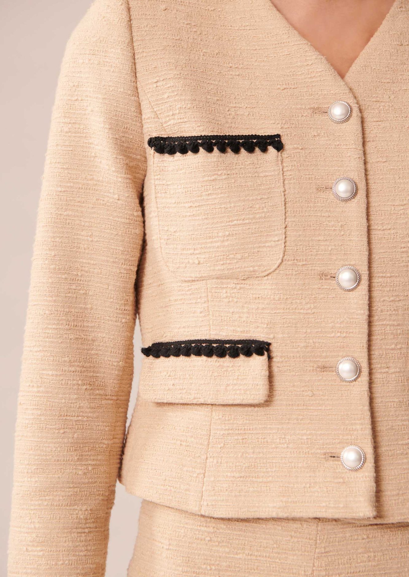 Veste Versailles beige en tweed Tara Jarmon seconde main photo 4
