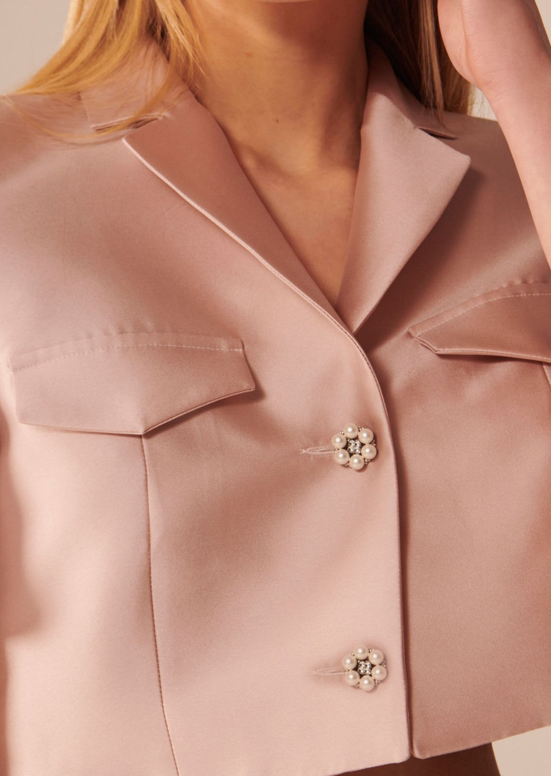Veste Volupte nude en satin Tara Jarmon seconde main photo 4
