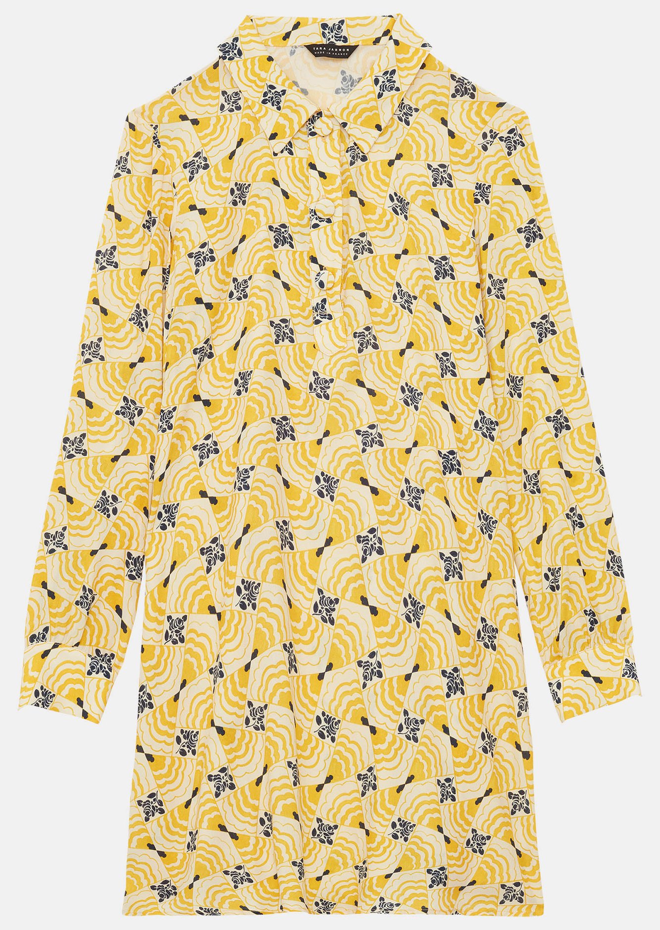 Robe Rawane jaune motif fleuri Tara Jarmon seconde main photo 1