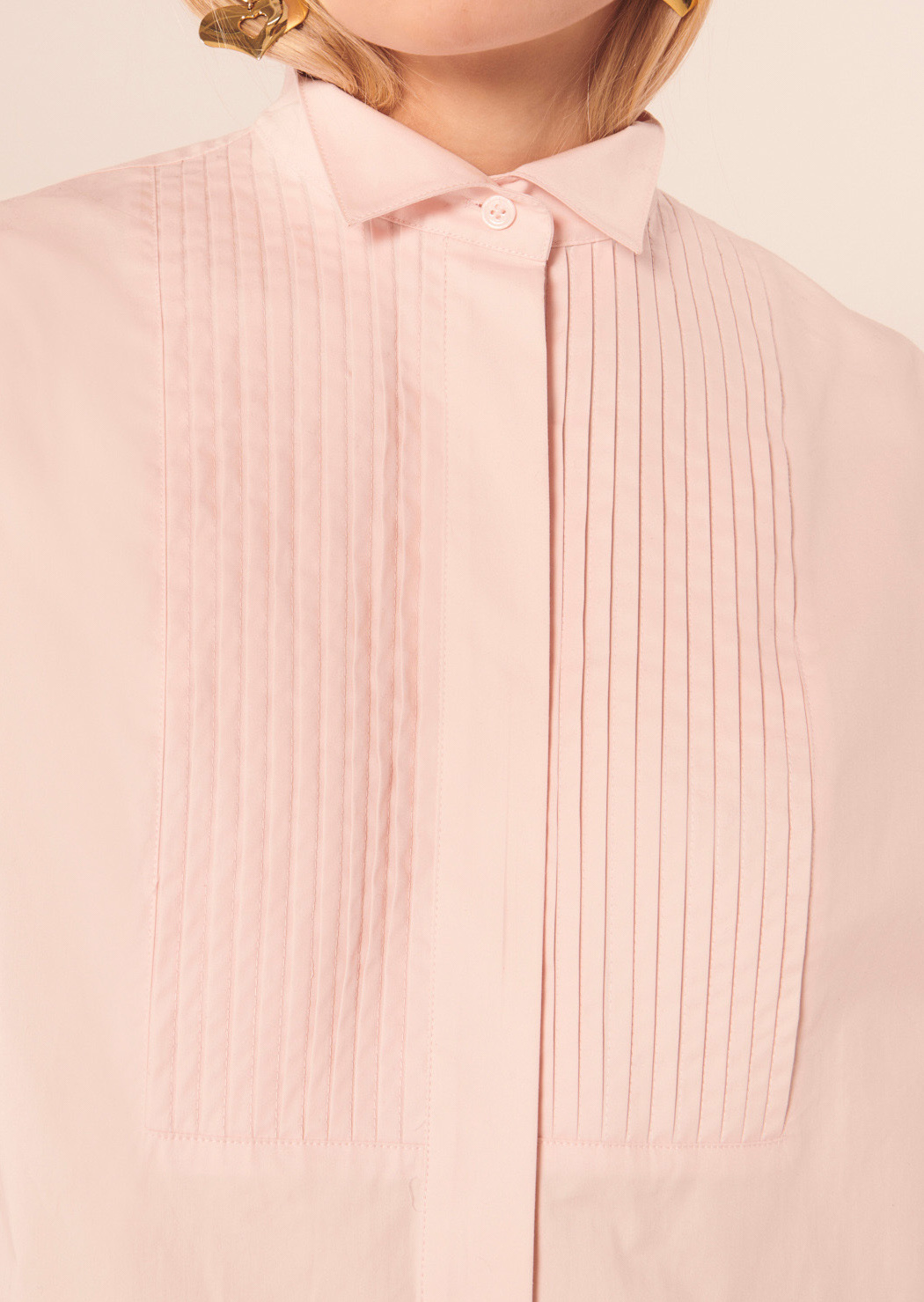 Chemise Carlina rose pâle en popeline Tara Jarmon seconde main photo 2