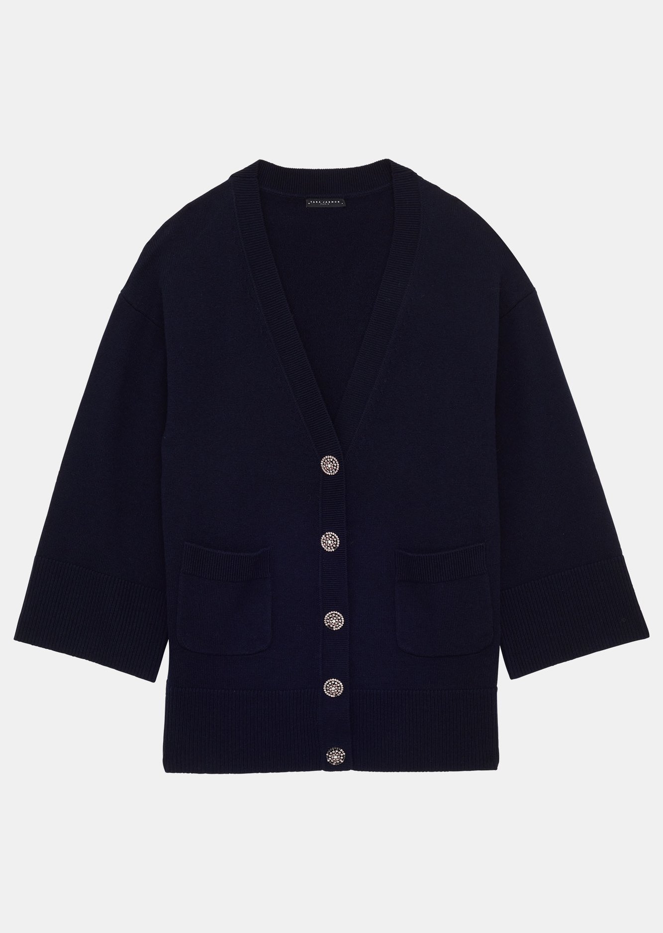 Gilet Ginger bleu nuit en laine Tara Jarmon seconde main photo 1