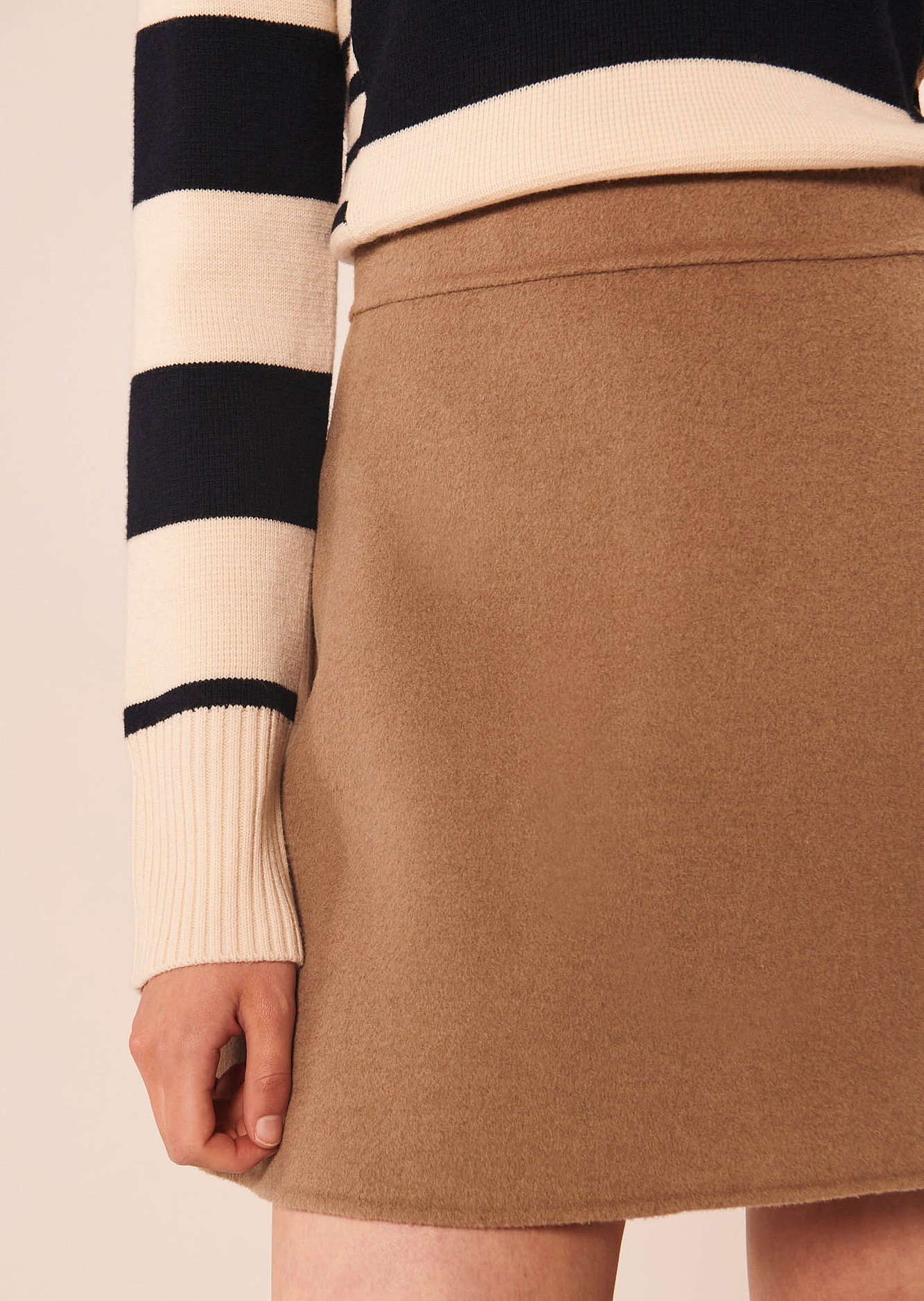 Jupe Jaina beige en laine double face Tara Jarmon seconde main photo 5