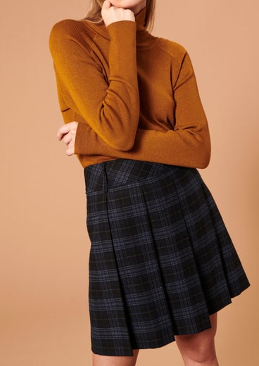 Jupe Jussie bleu nuit en tartan Tara Jarmon seconde main photo 2