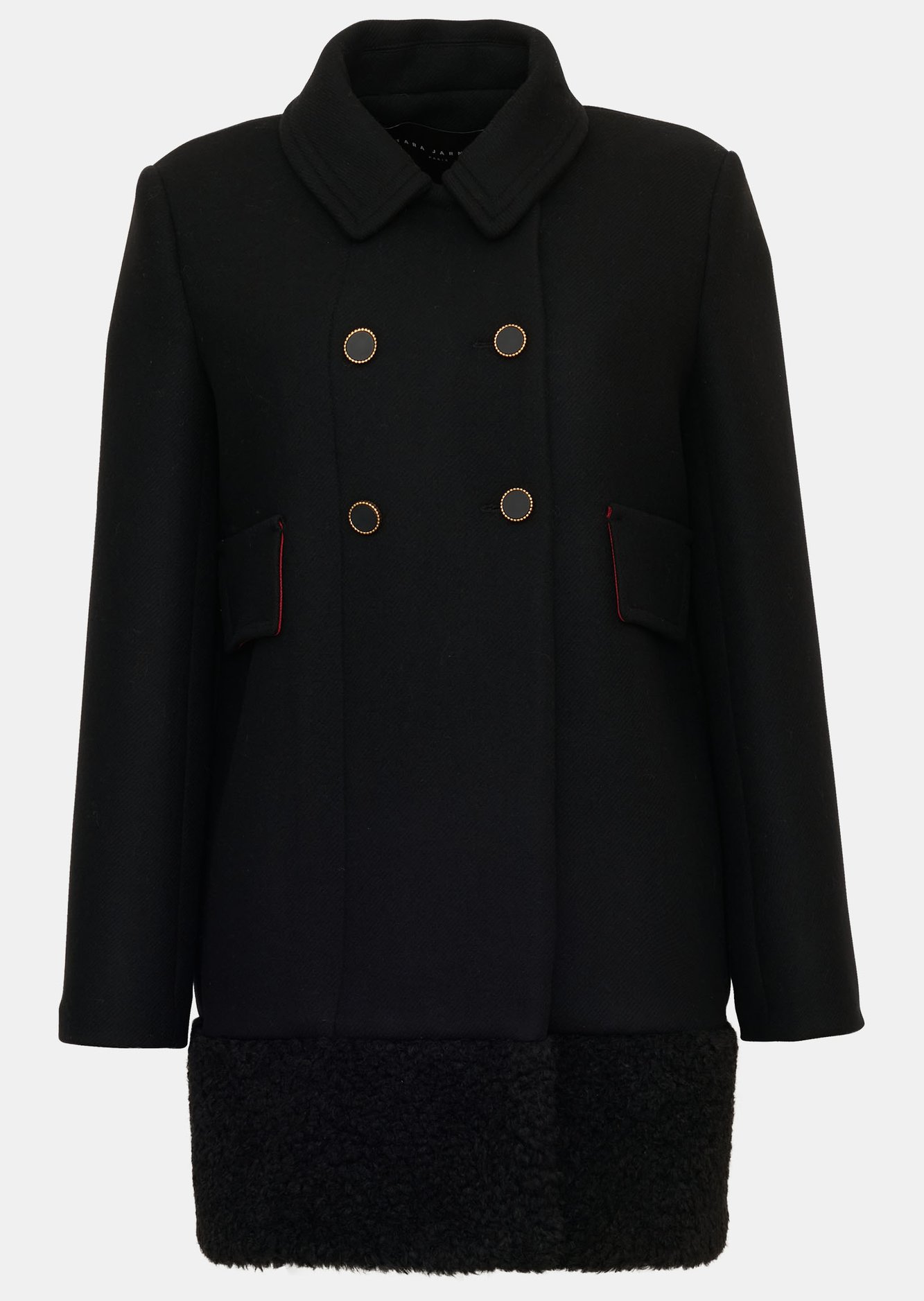Manteau Mirko noir en drap caban Tara Jarmon seconde main photo 1