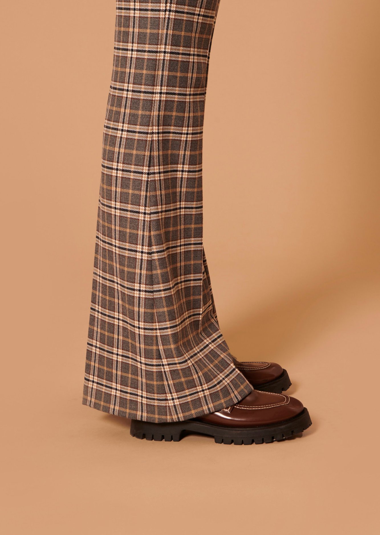 Pantalon Penina gris en tartan Tara Jarmon seconde main photo 5