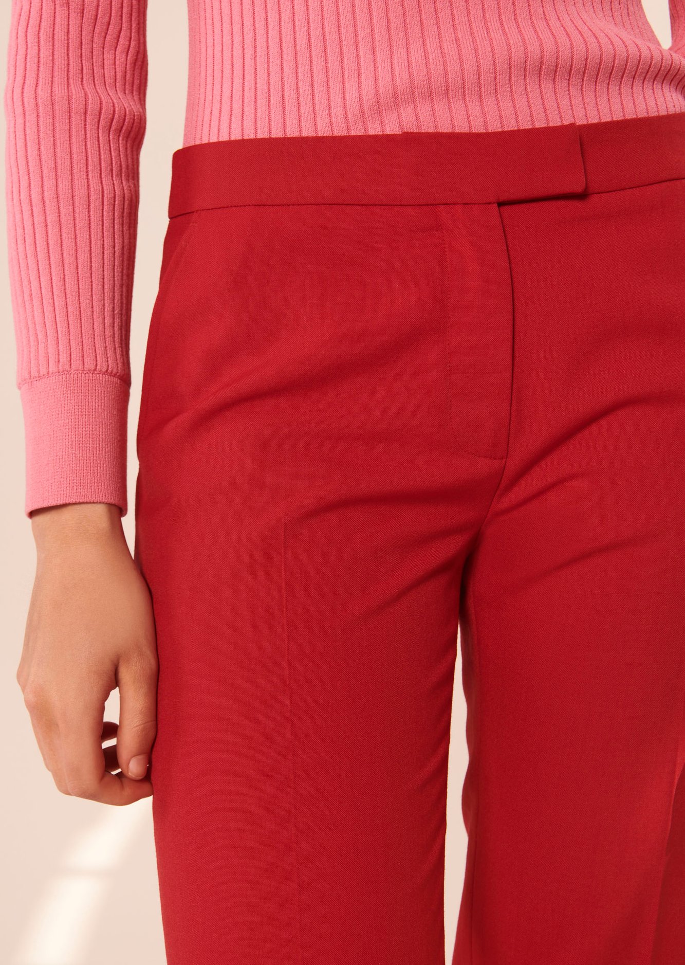 Pantalon Peter rouge en laine froide Tara Jarmon seconde main photo 3