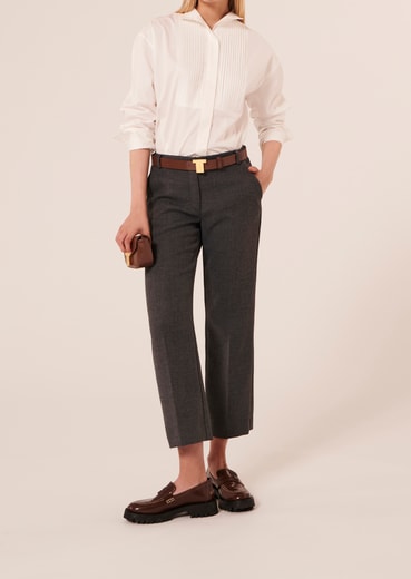 Pantalon Pampille gris en laine tailleur Tara Jarmon seconde main photo 1