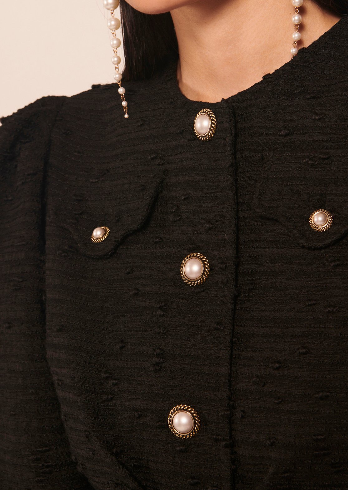 Robe Rosel noire en tweed Tara Jarmon seconde main photo 4