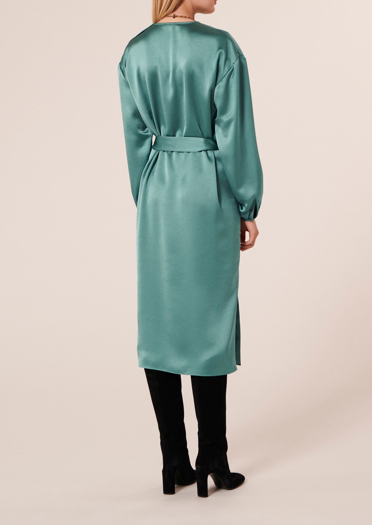 Robe Ruby bleue en satin fluide Tara Jarmon seconde main photo 4