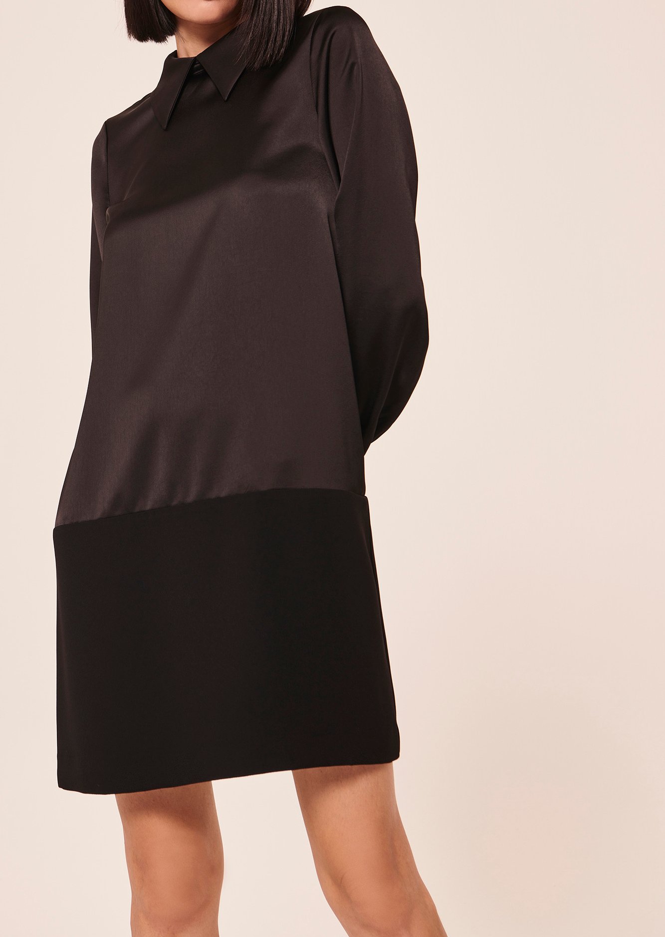 Robe Ravel noire en satin Tara Jarmon seconde main photo 1