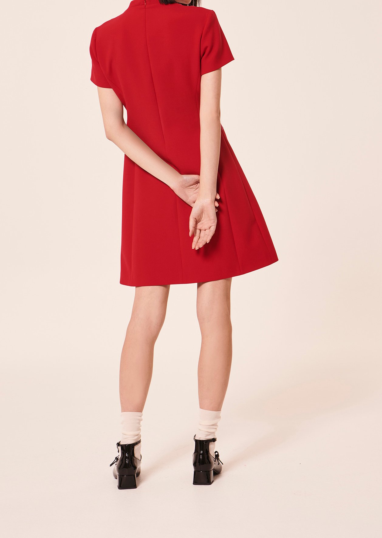 Robe Raquel rouge en toile double Tara Jarmon seconde main photo 2