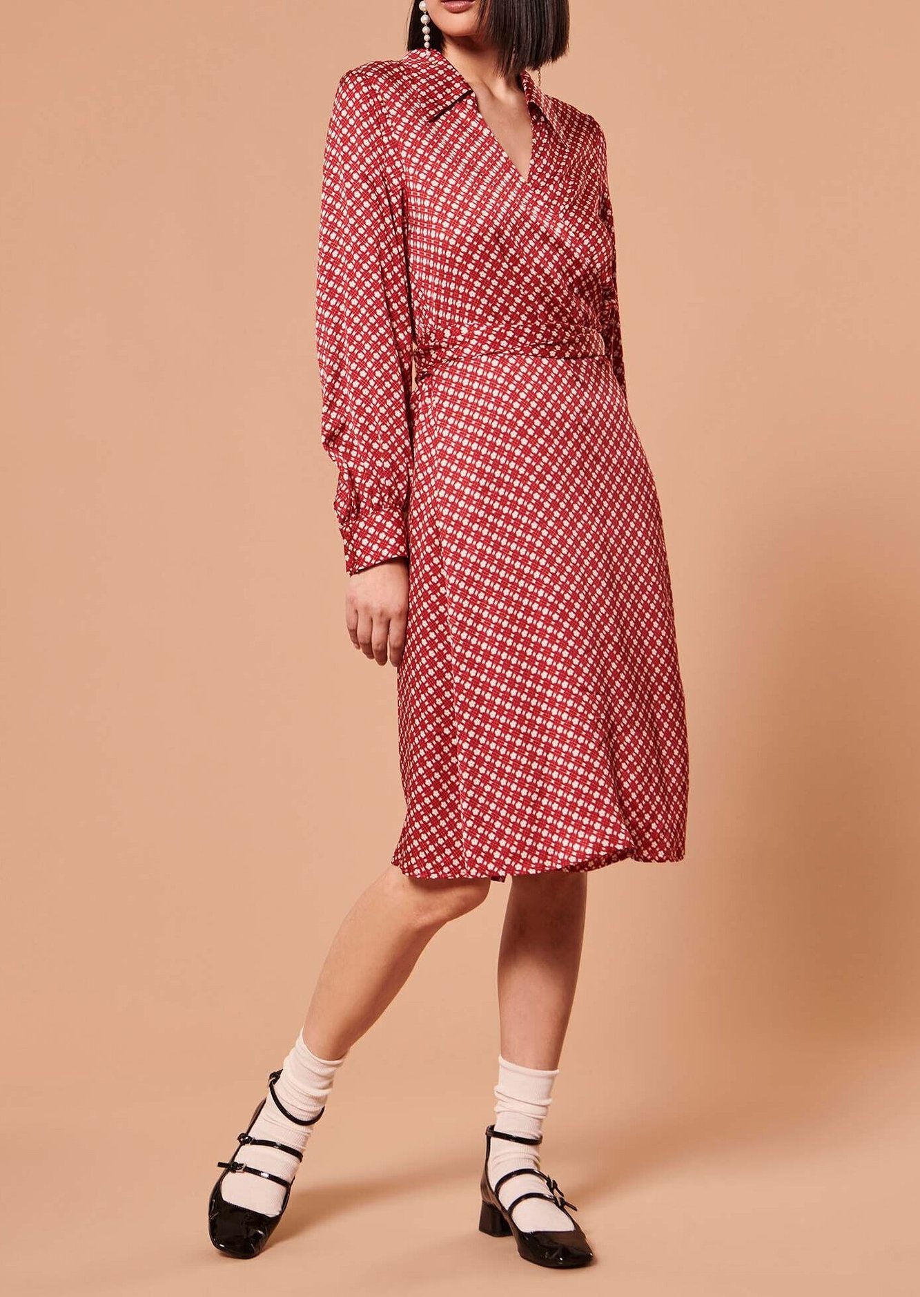 Robe Roselita rouge imprimé fleurs Tara Jarmon seconde main photo 2