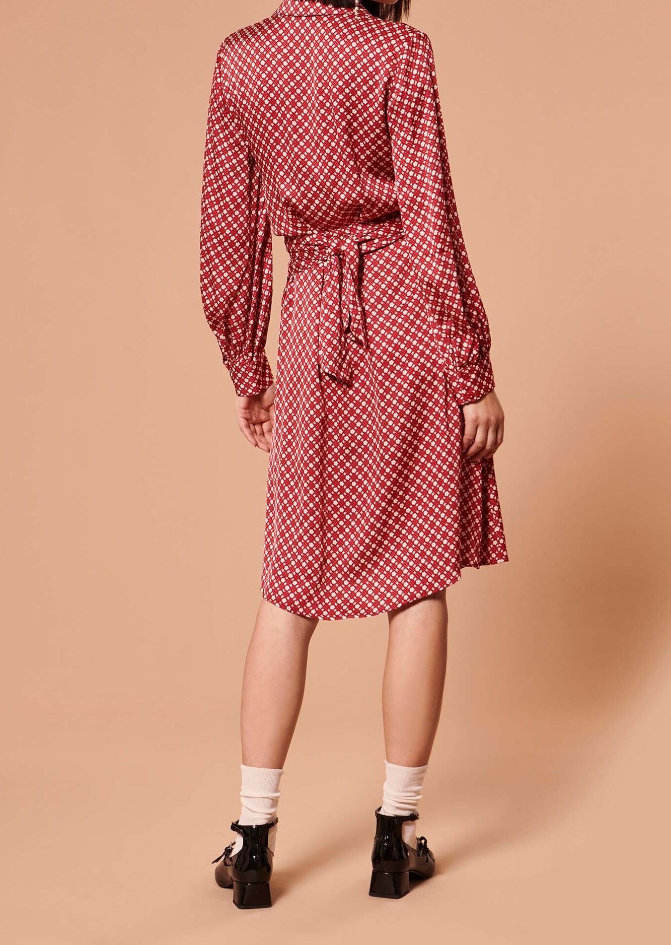 Robe Roselita rouge imprimé fleurs Tara Jarmon seconde main photo 5
