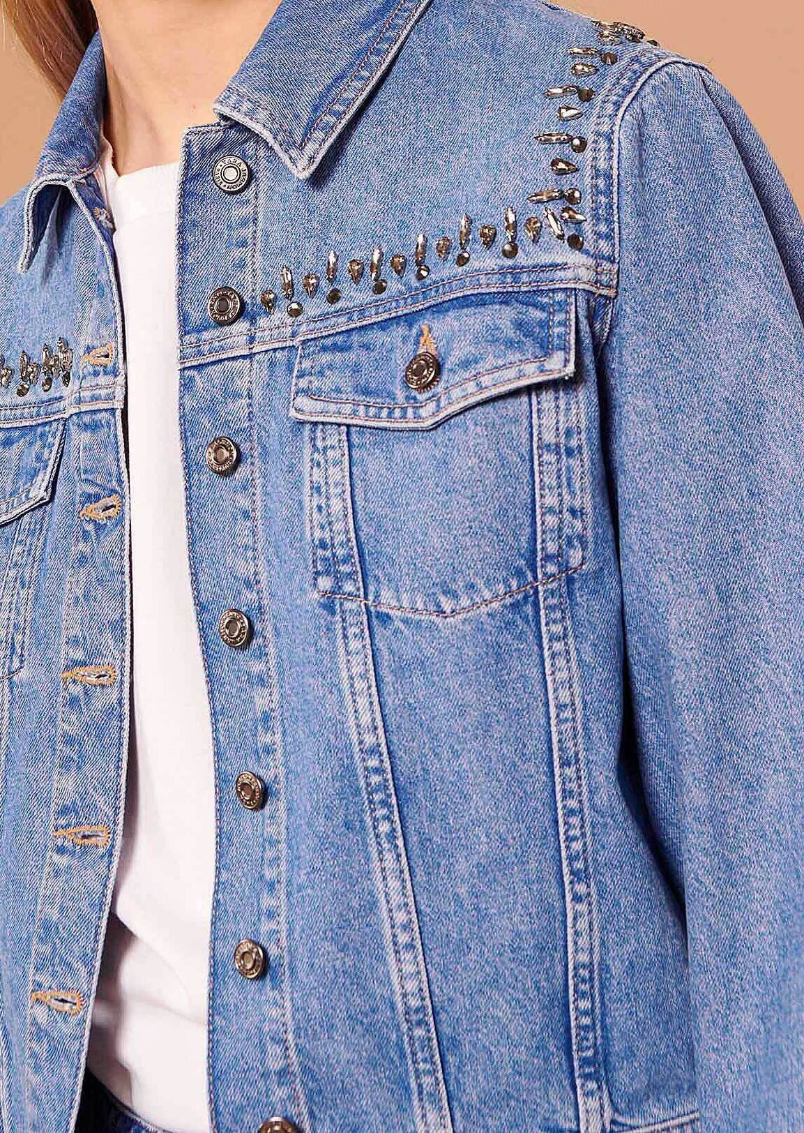 Veste Valerie bleue en denim Tara Jarmon seconde main photo 2