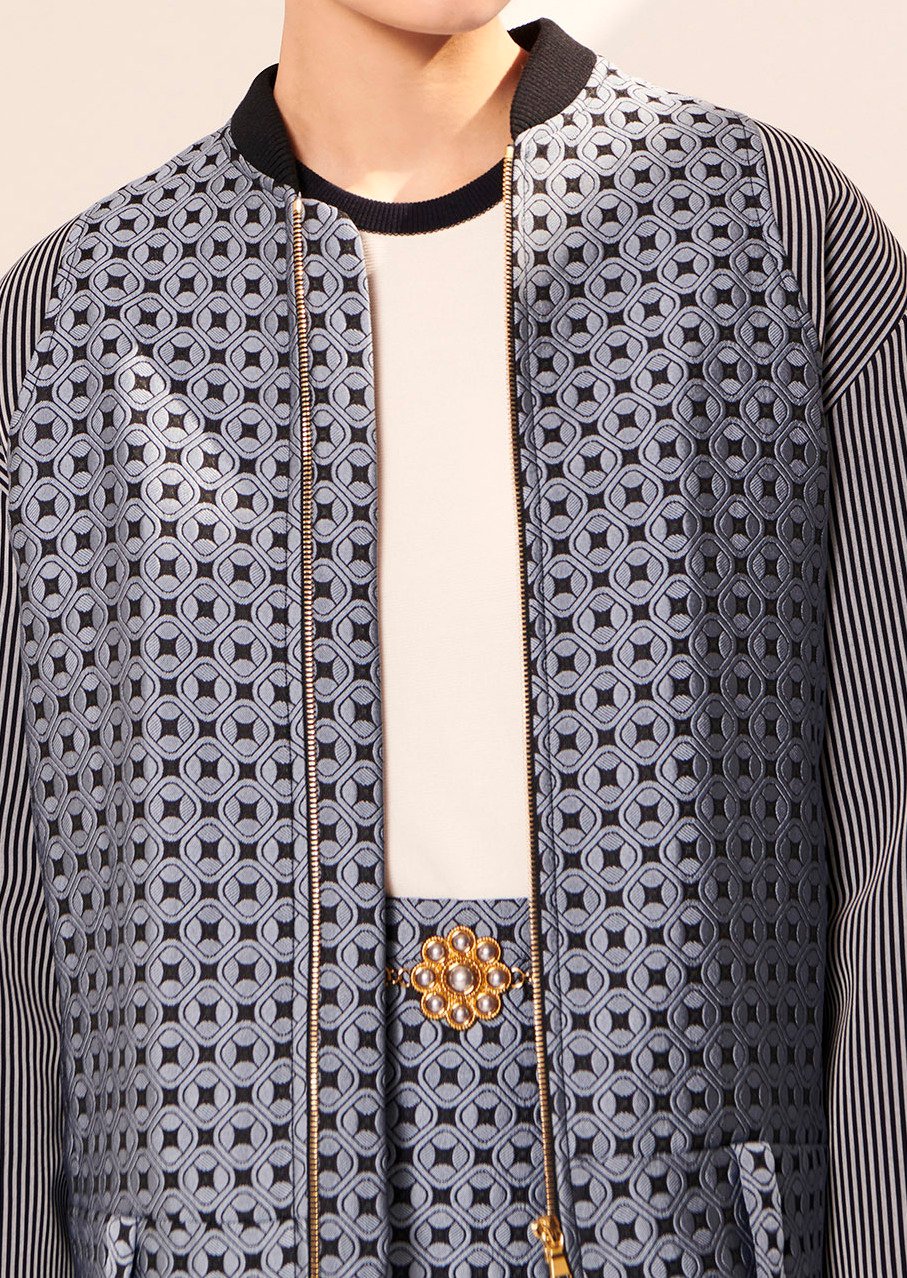 Veste Valeska bleue en jacquard Tara Jarmon seconde main photo 1