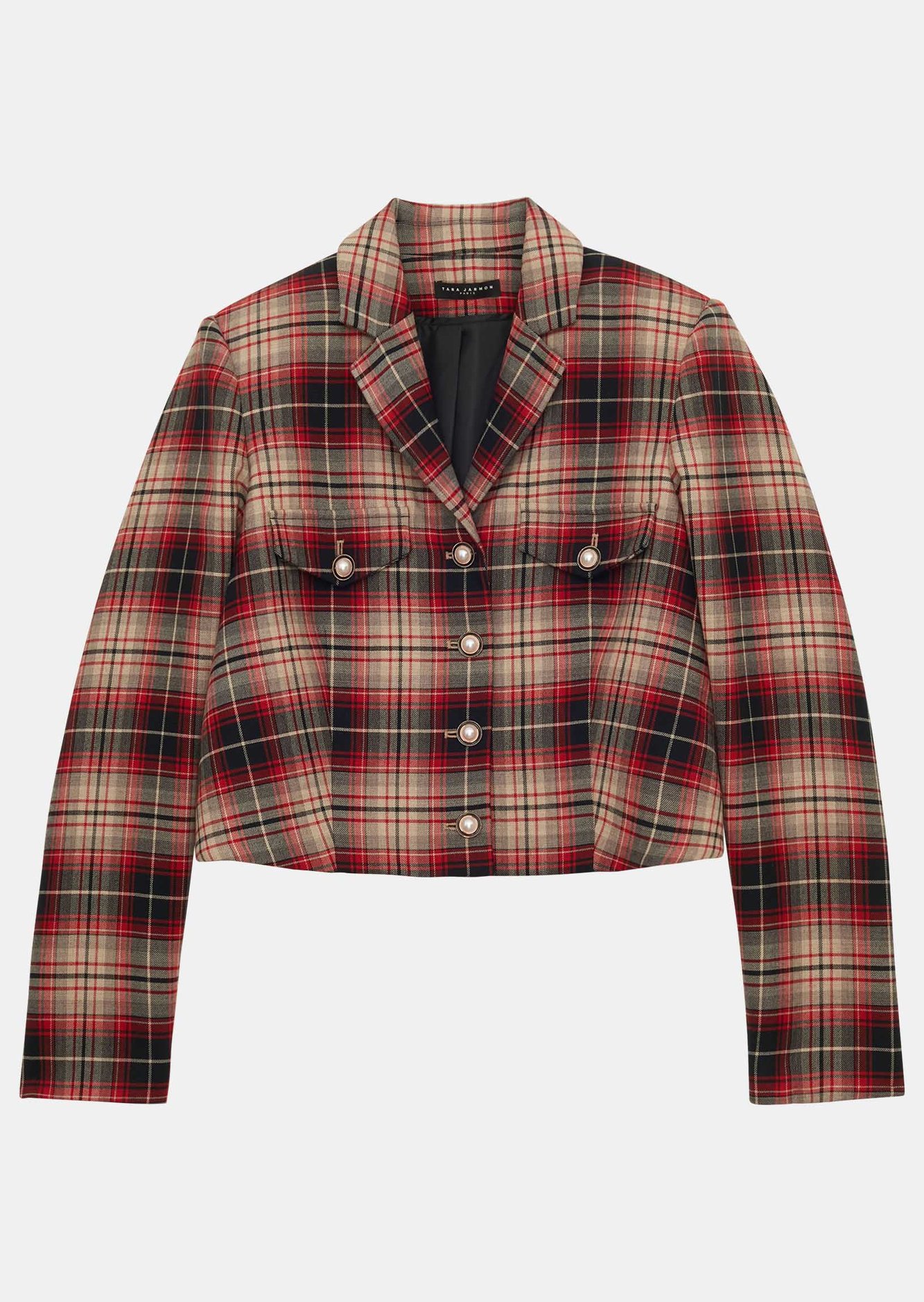 Veste Vivick rouge en tartan Tara Jarmon seconde main photo 6