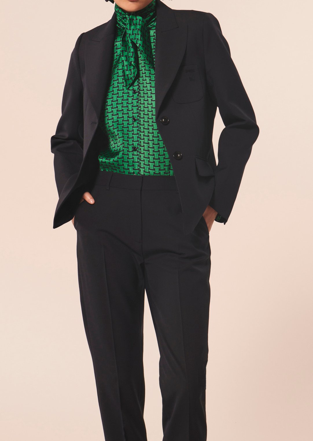 Veste Vanny bleu nuit en laine froide Tara Jarmon seconde main photo 3