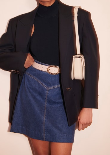 Jupe Jasmina bleue en denim Tara Jarmon seconde main photo 2