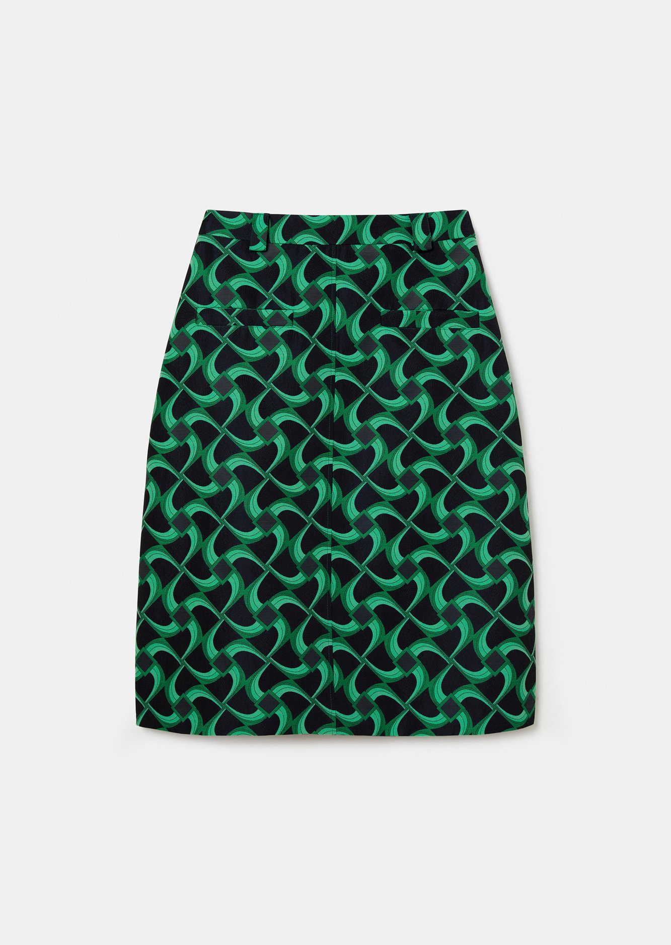 Jupe Jola verte à motif graphique en jacquard Tara Jarmon seconde main photo 1
