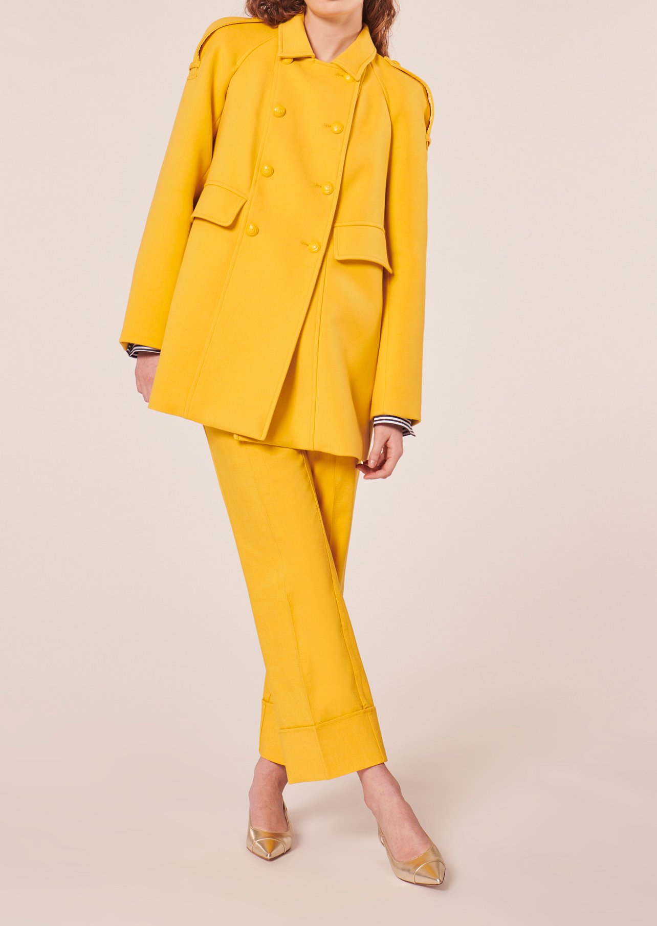 Manteau Marnie jaune en double coton Tara Jarmon seconde main photo 6