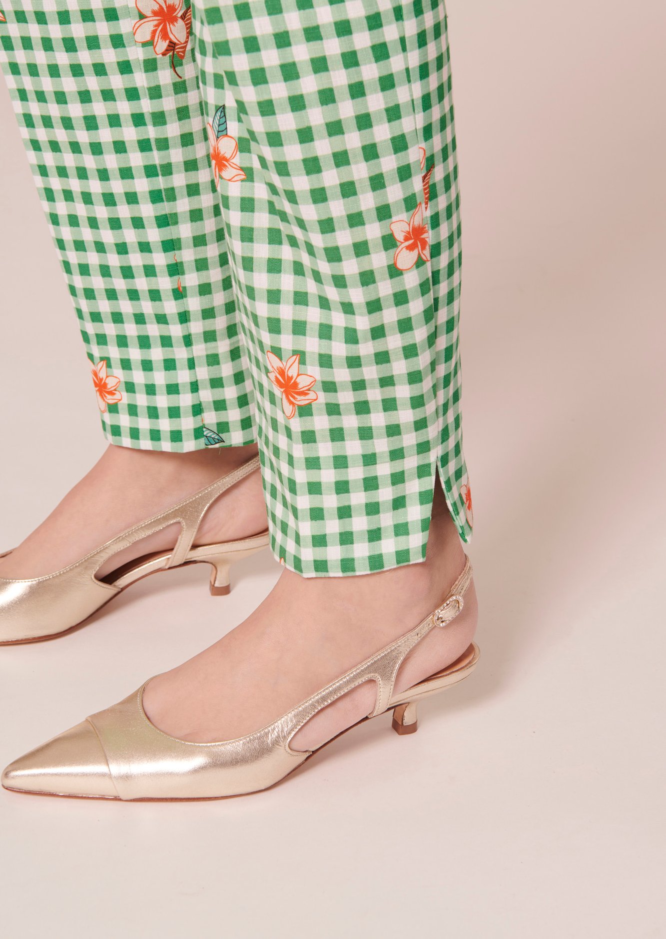 Pantalon Pablo vert en vichy Tara Jarmon seconde main photo 4