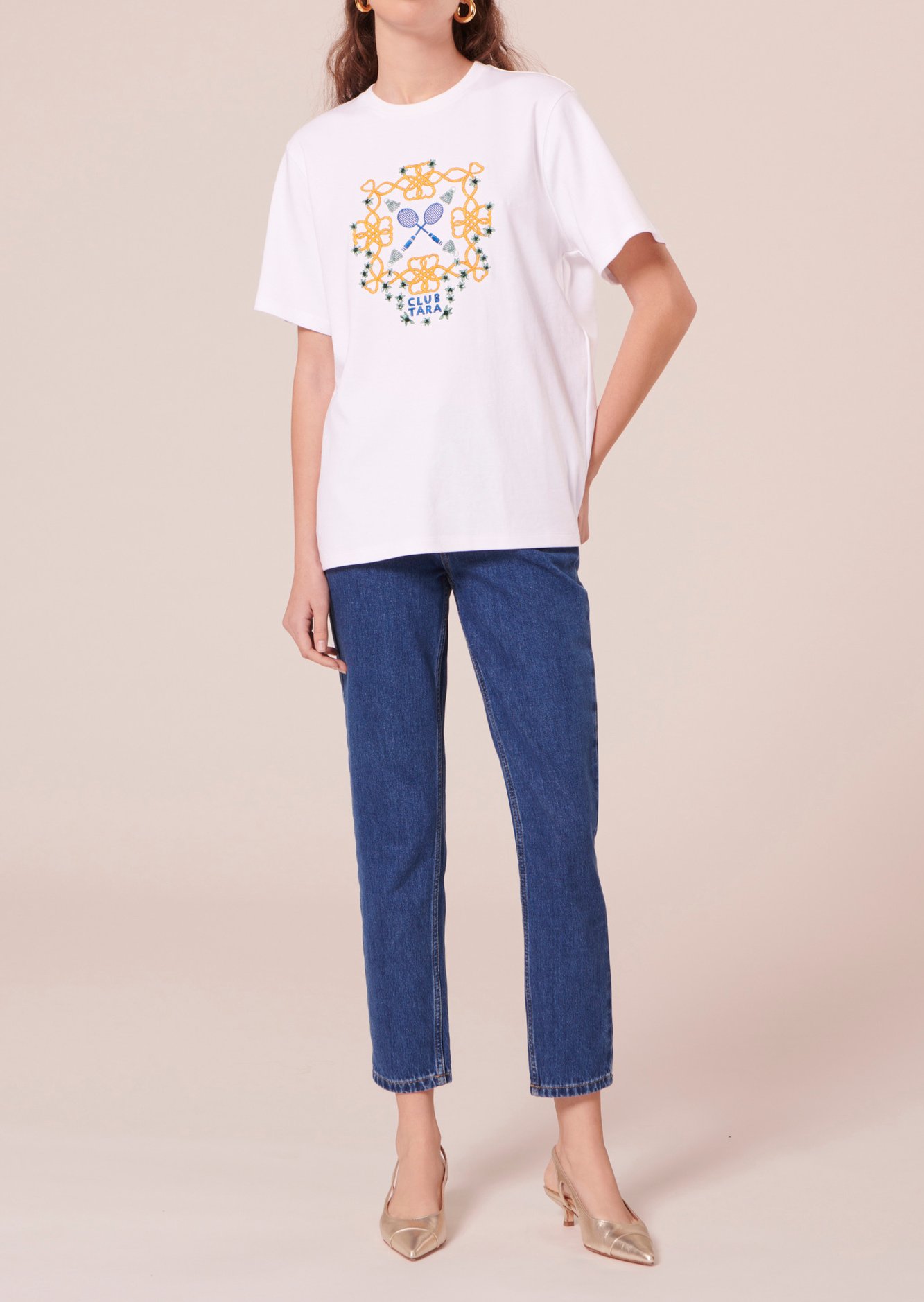T-shirt Taraclub blanc en jersey Tara Jarmon seconde main photo 1