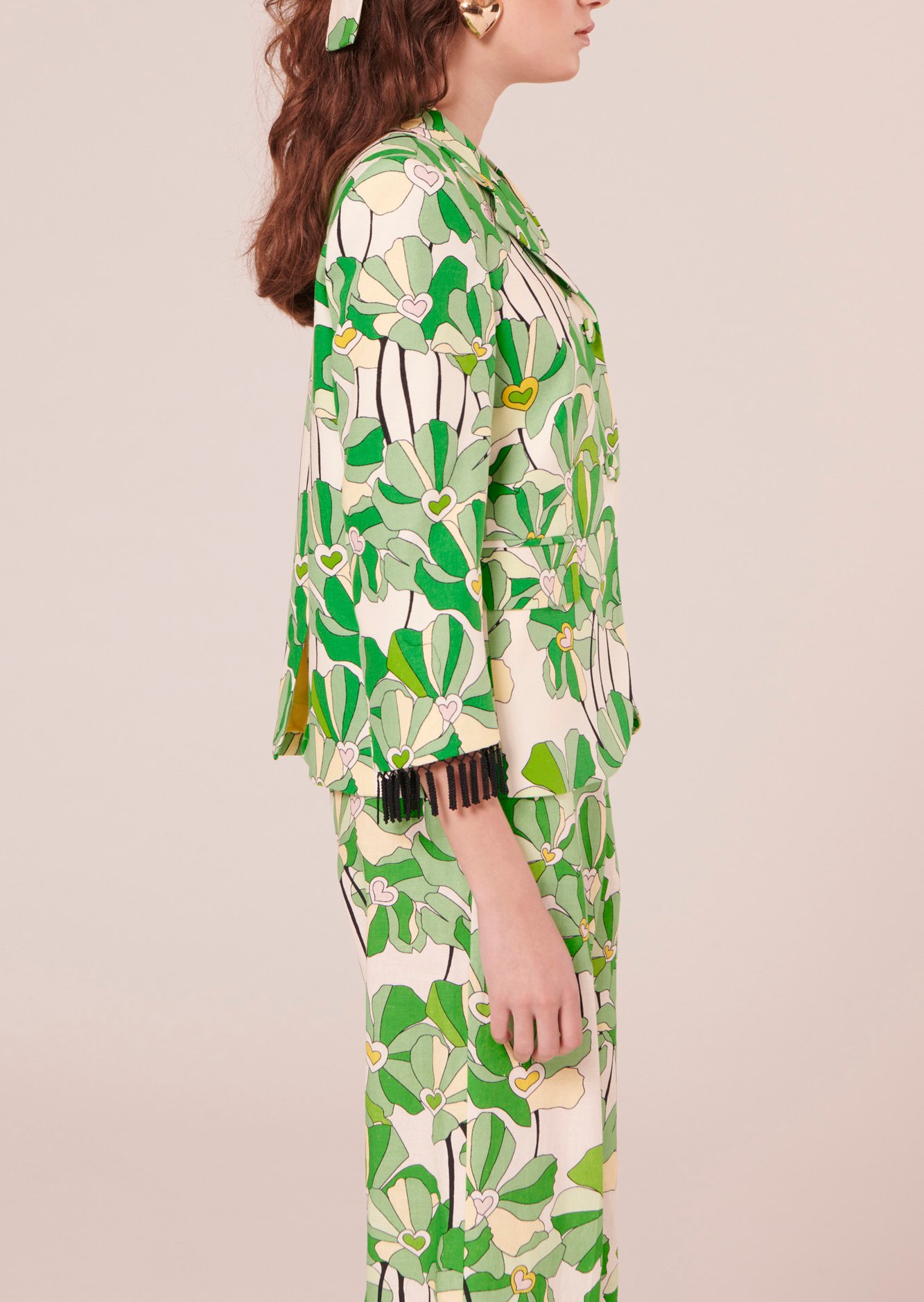 Veste Valensole verte imprimée à fleurs Tara Jarmon seconde main photo 4