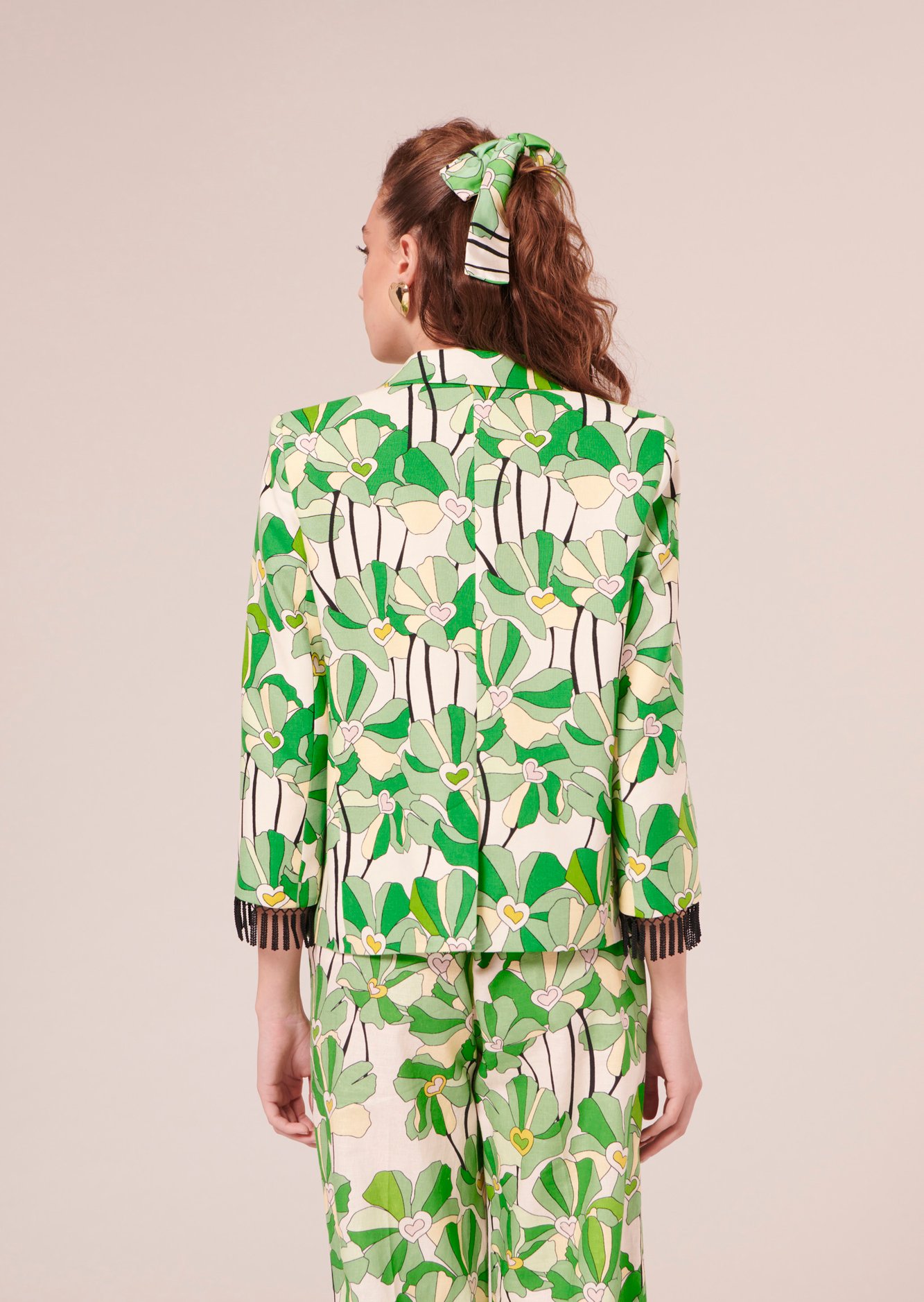 Veste Valensole verte imprimée à fleurs Tara Jarmon seconde main photo 6