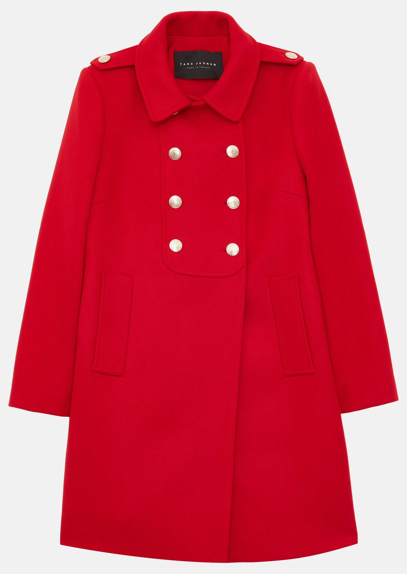 Manteau Mure rouge en drap de laine Tara Jarmon seconde main photo 1