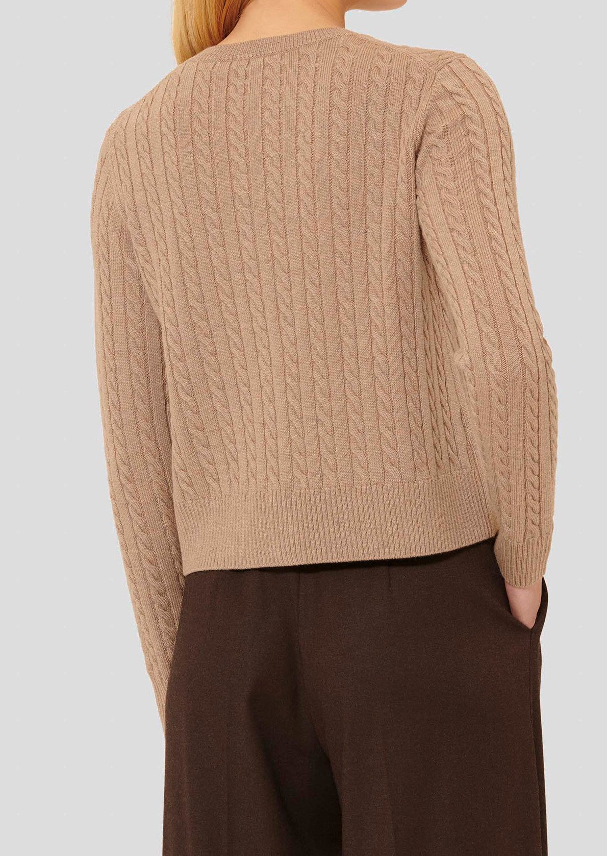 Cardigan marron en laine merinos Gaspard Tara Jarmon seconde main photo 5