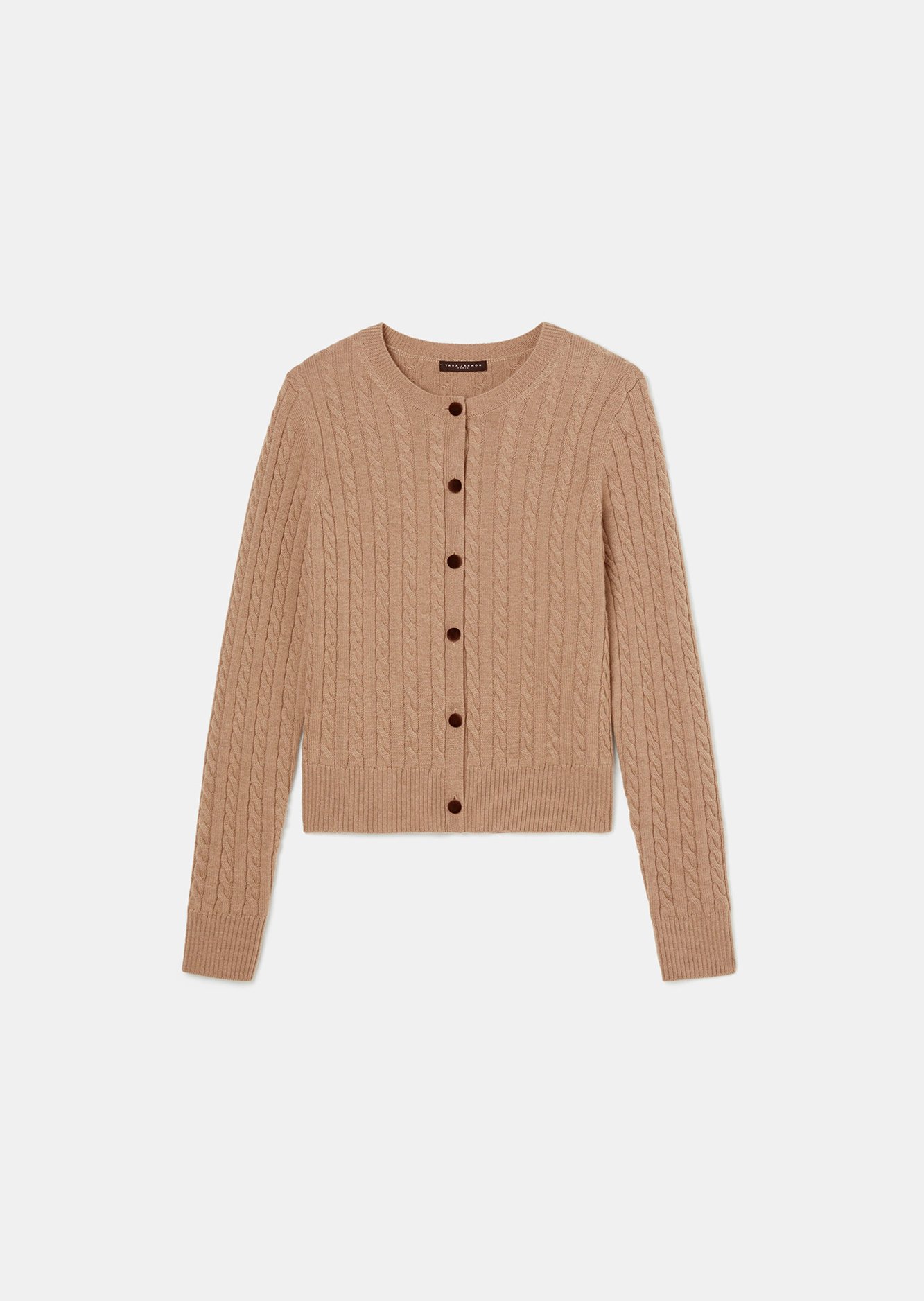 Cardigan marron en laine merinos Gaspard Tara Jarmon seconde main photo 1