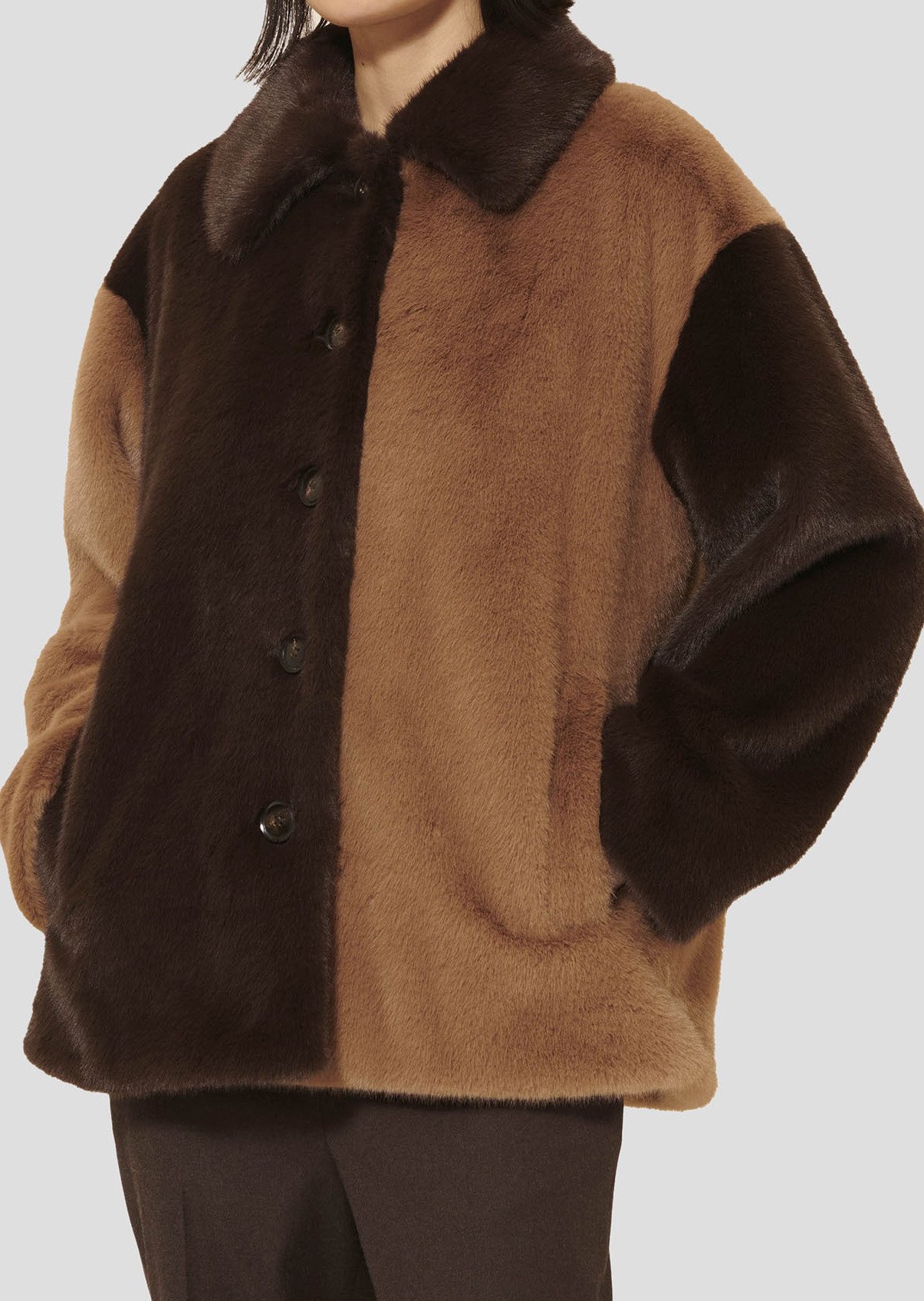 Manteau marron en fausse fourrure Magritte Tara Jarmon seconde main photo 2