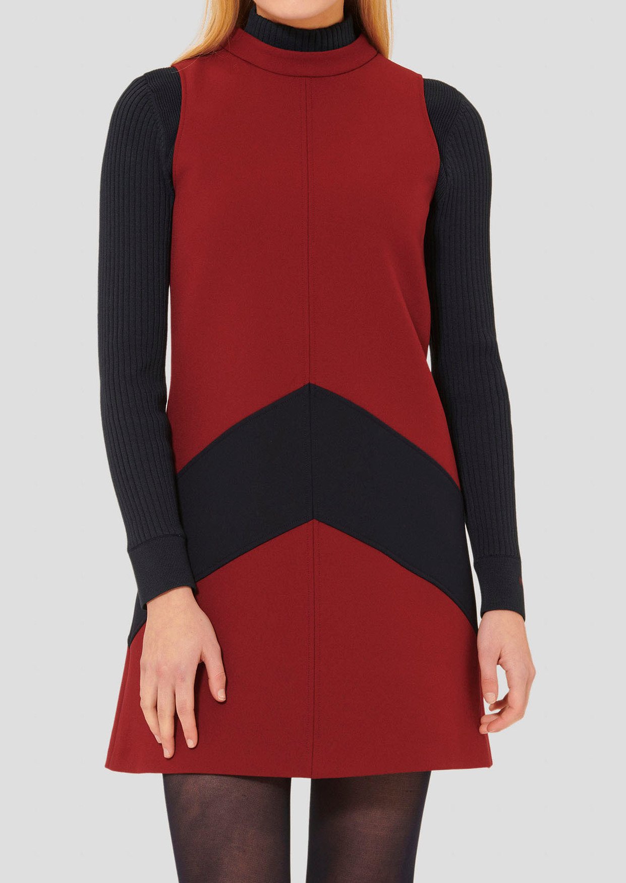 Robe bordeaux en toile double Respect Tara Jarmon seconde main photo 2