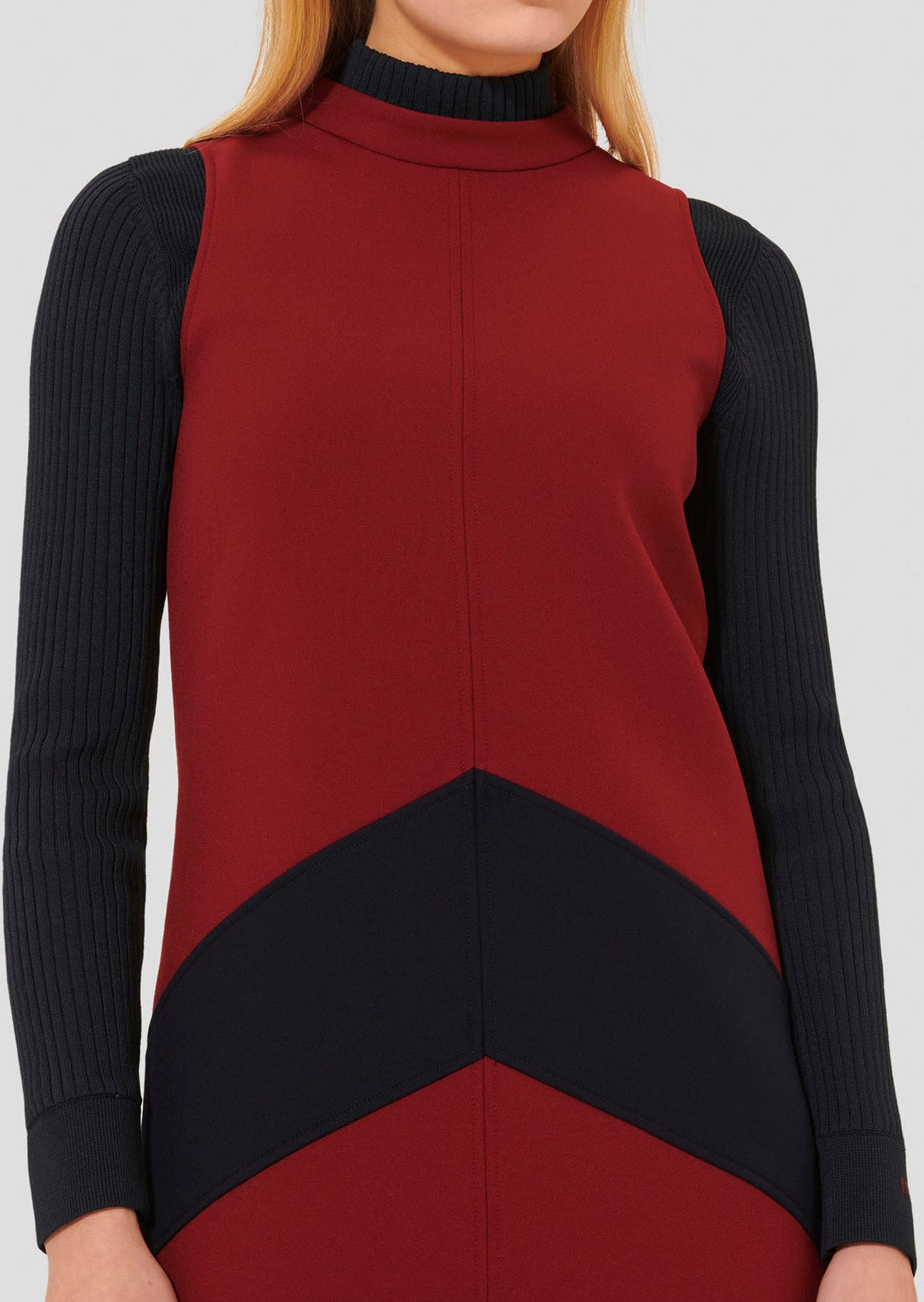 Robe bordeaux en toile double Respect Tara Jarmon seconde main photo 4
