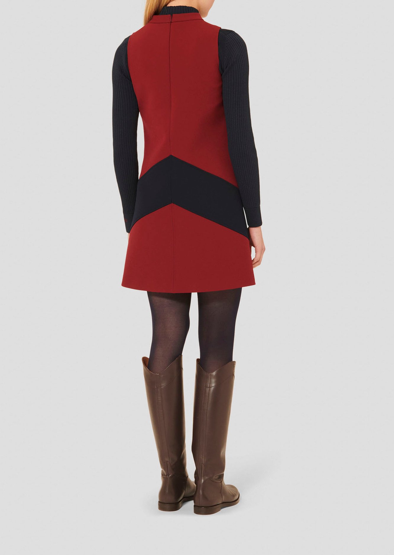 Robe bordeaux en toile double Respect Tara Jarmon seconde main photo 5