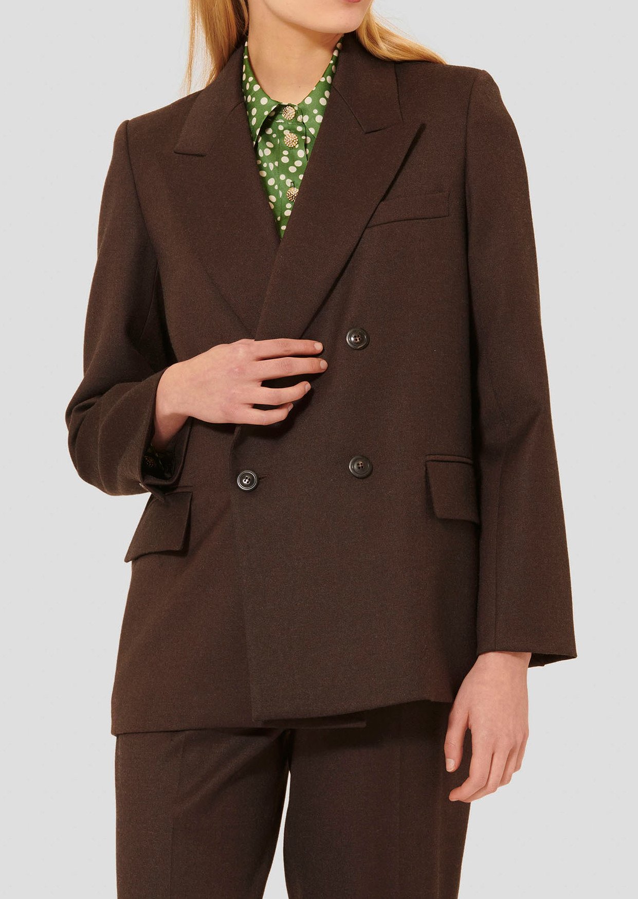 Veste marron en flanelle Valson Tara Jarmon seconde main photo 2