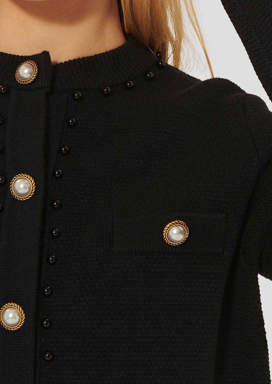 Gilet noir en maille Guetty Tara Jarmon seconde main photo 4