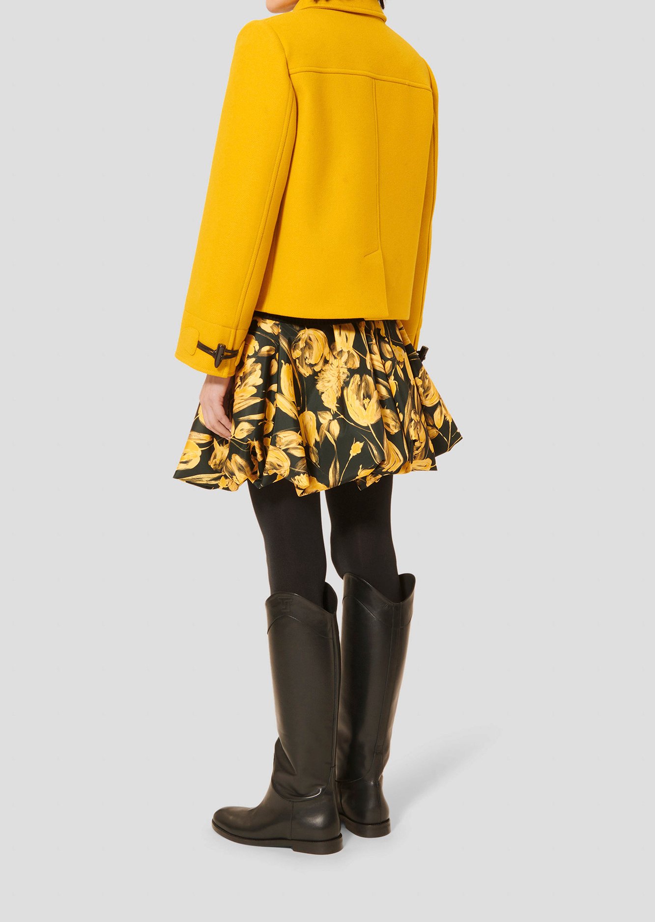 Manteau jaune en drap caban Manoel Tara Jarmon seconde main photo 5
