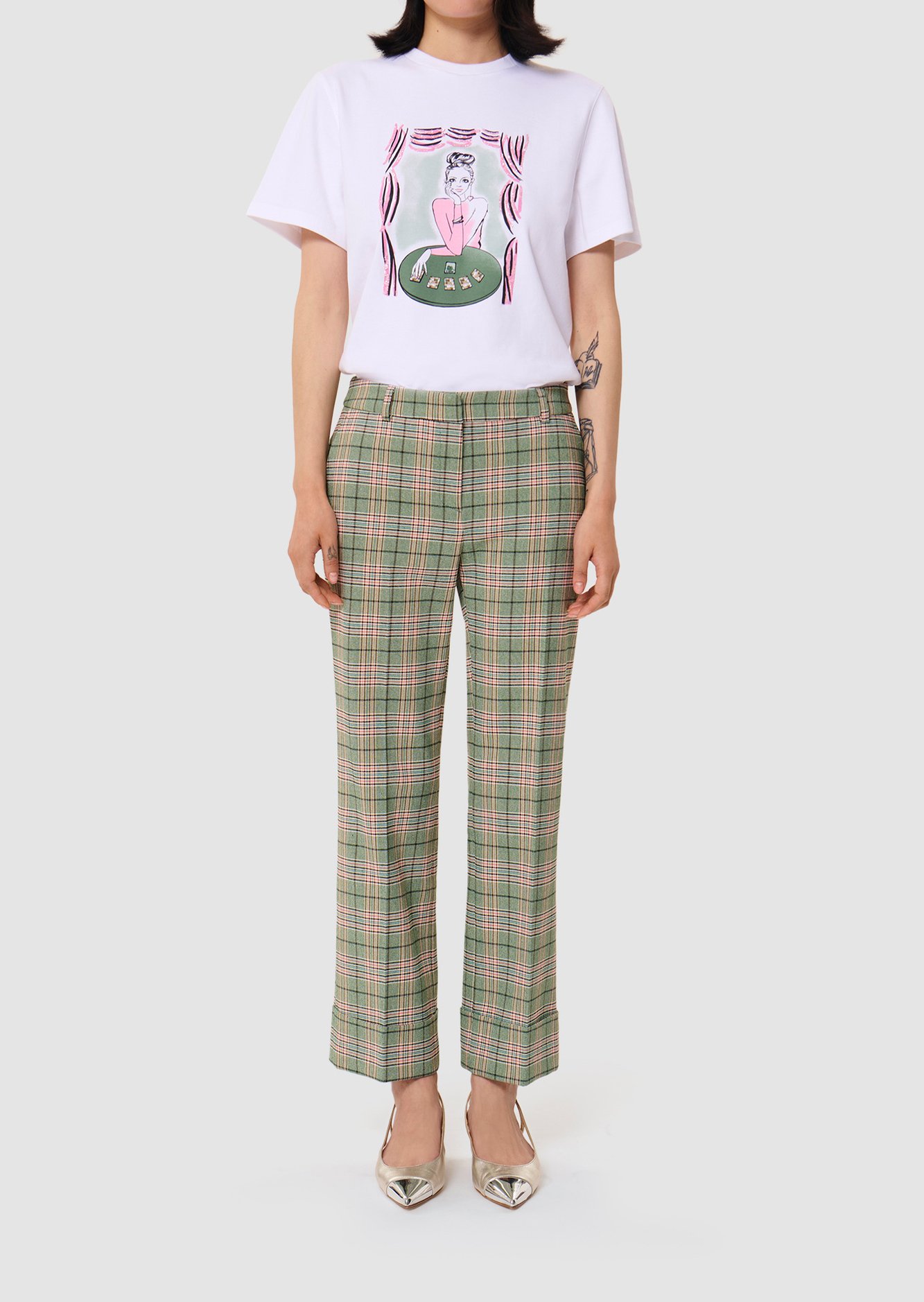 Pantalon vert en tartan Phill Tara Jarmon seconde main photo 2