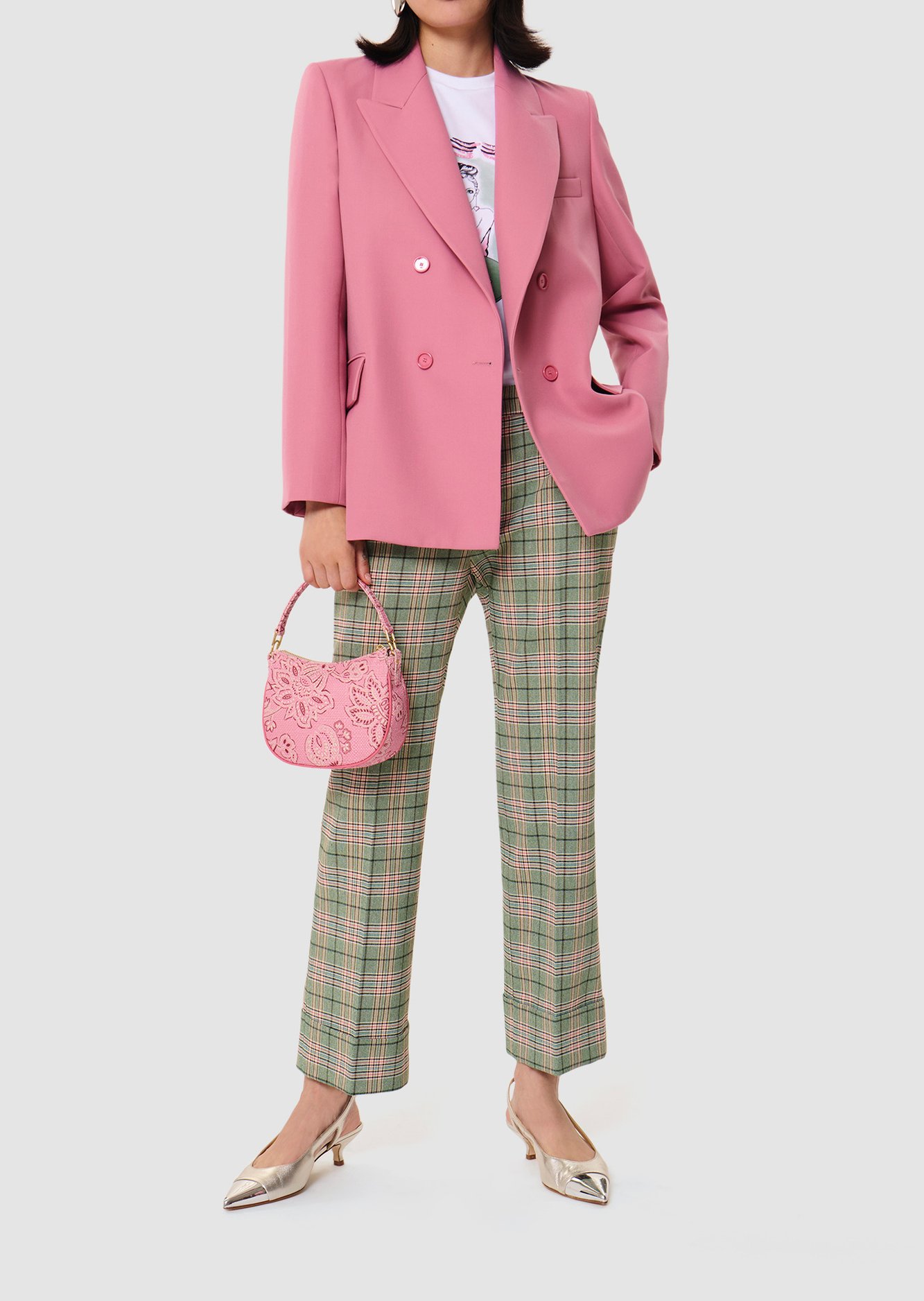 Pantalon vert en tartan Phill Tara Jarmon seconde main photo 4