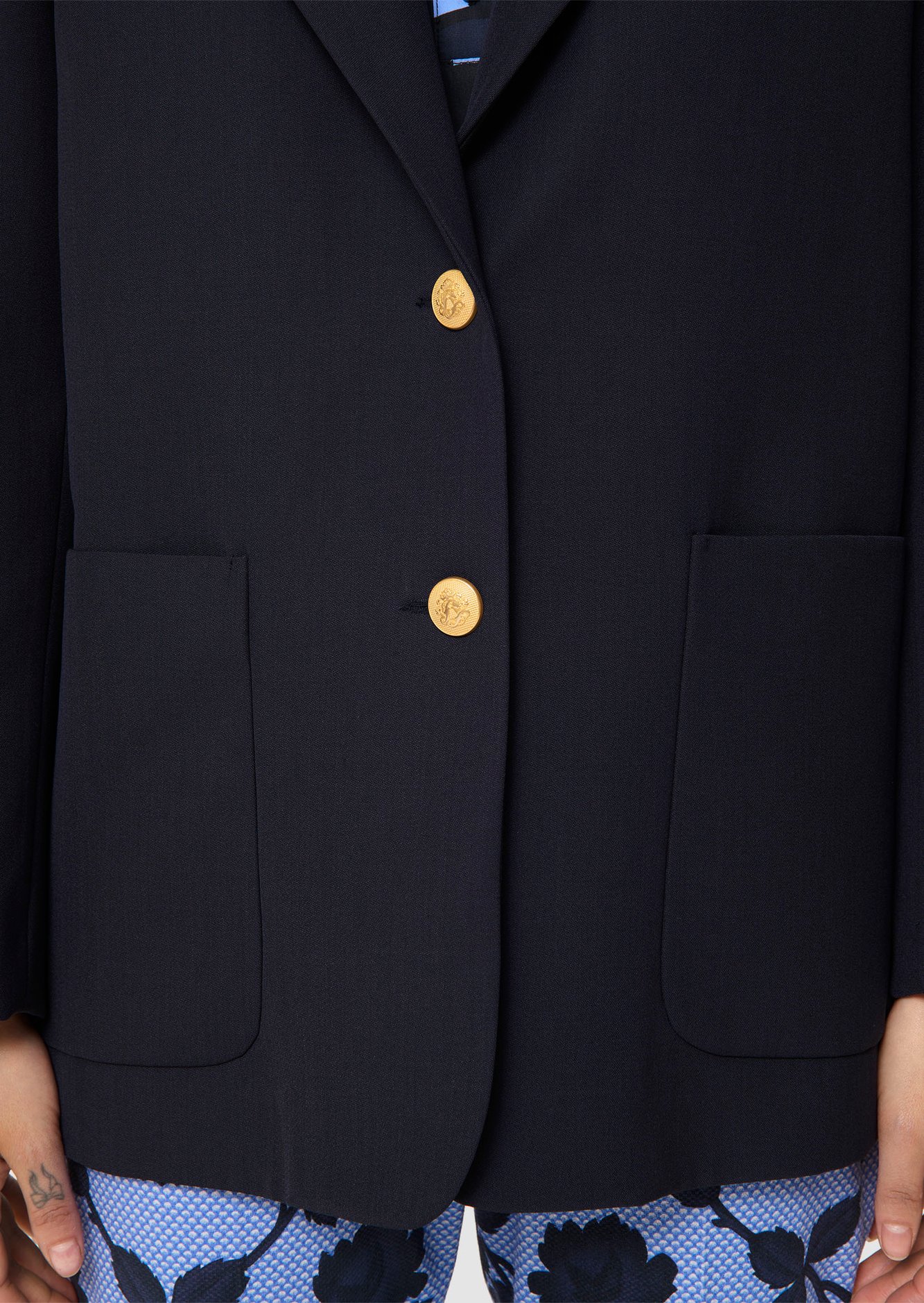Veste bleu nuit en laine tailleur Valentin Tara Jarmon seconde main photo 3